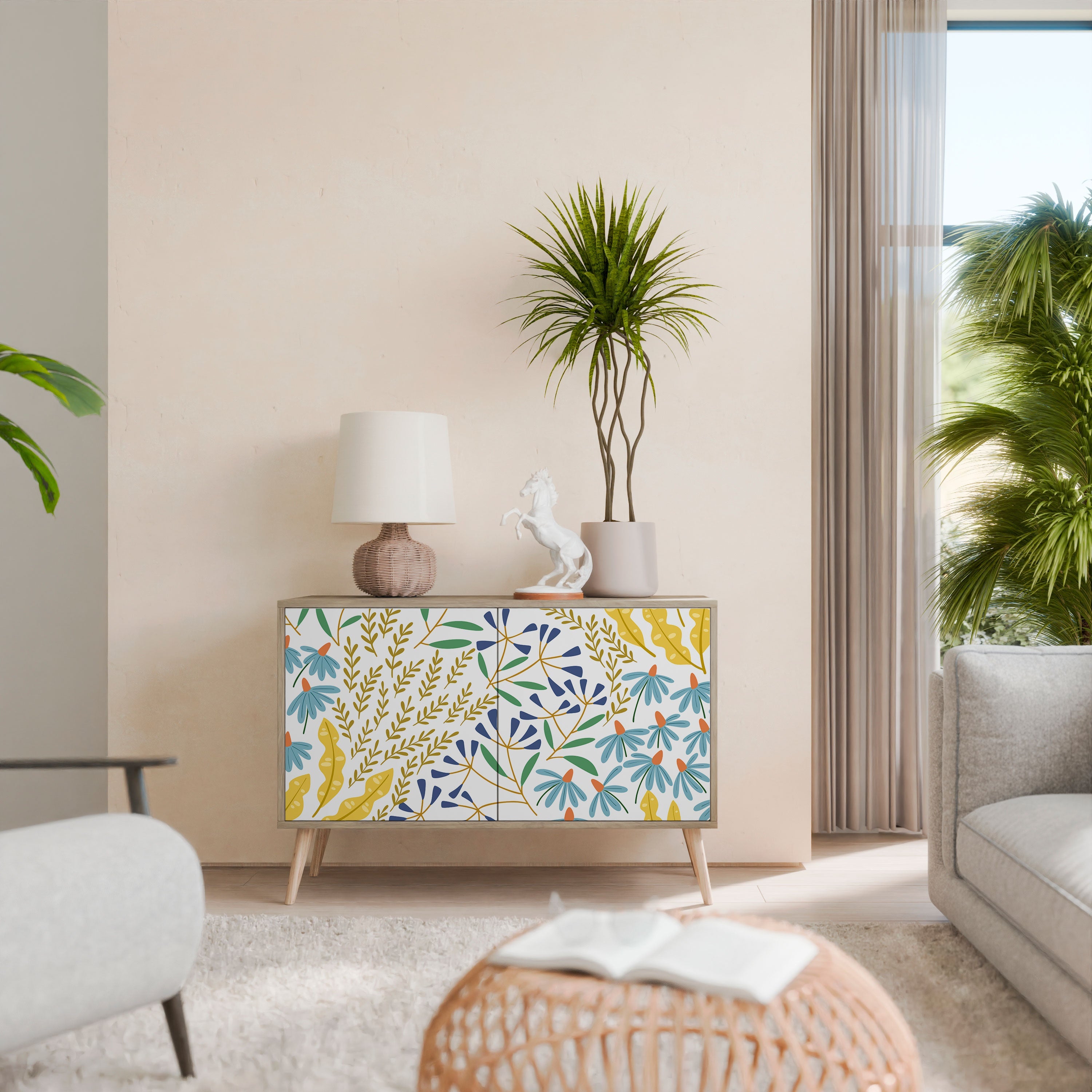 HELLO SPRING Sideboard mit 2 Türen in Eichenoptik