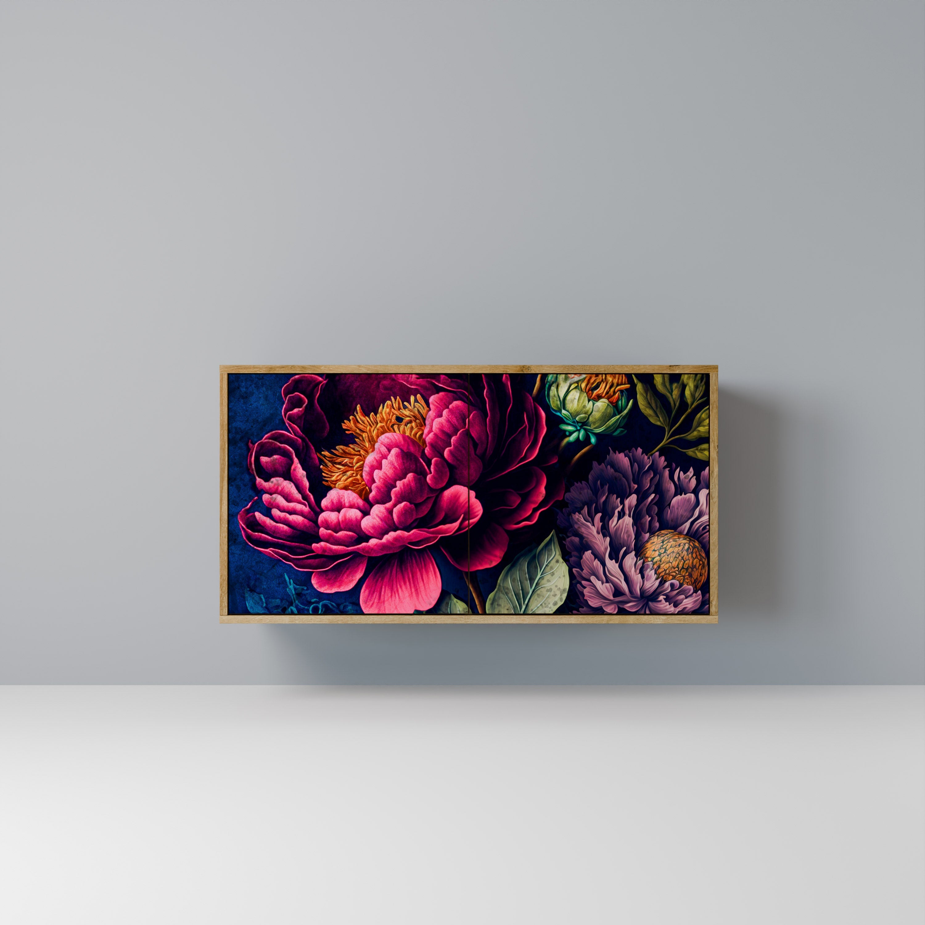 BLOOMING ELEGANCE Sideboard mit 2 Türen in Eichenoptik
