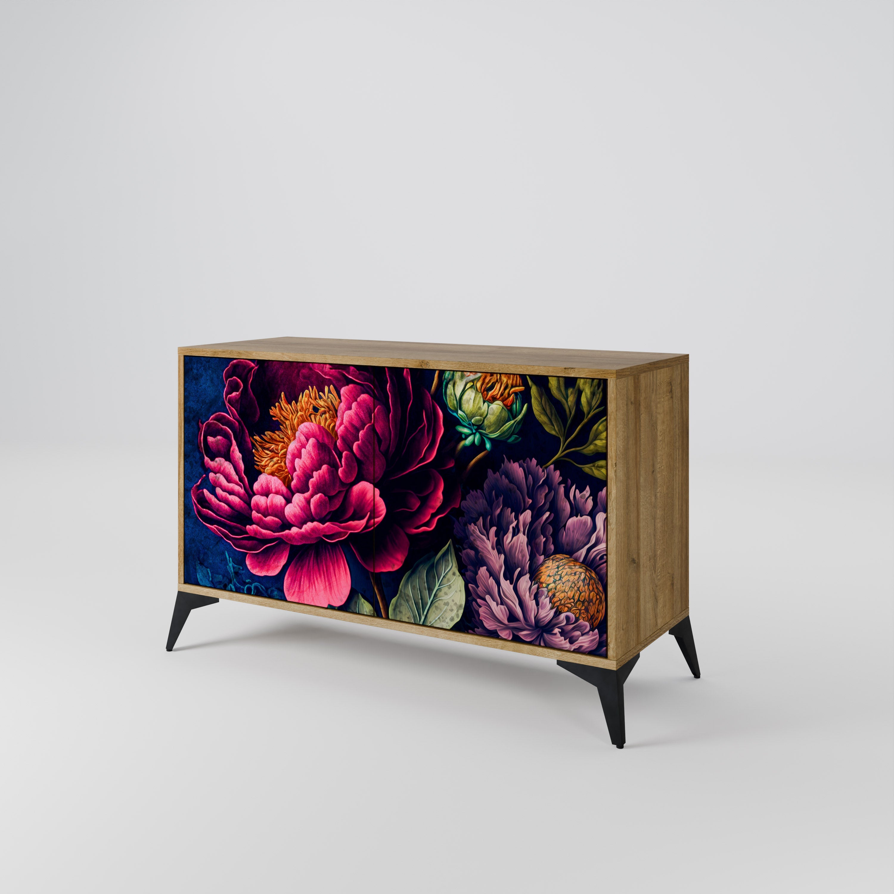 BLOOMING ELEGANCE Sideboard mit 2 Türen in Eichenoptik