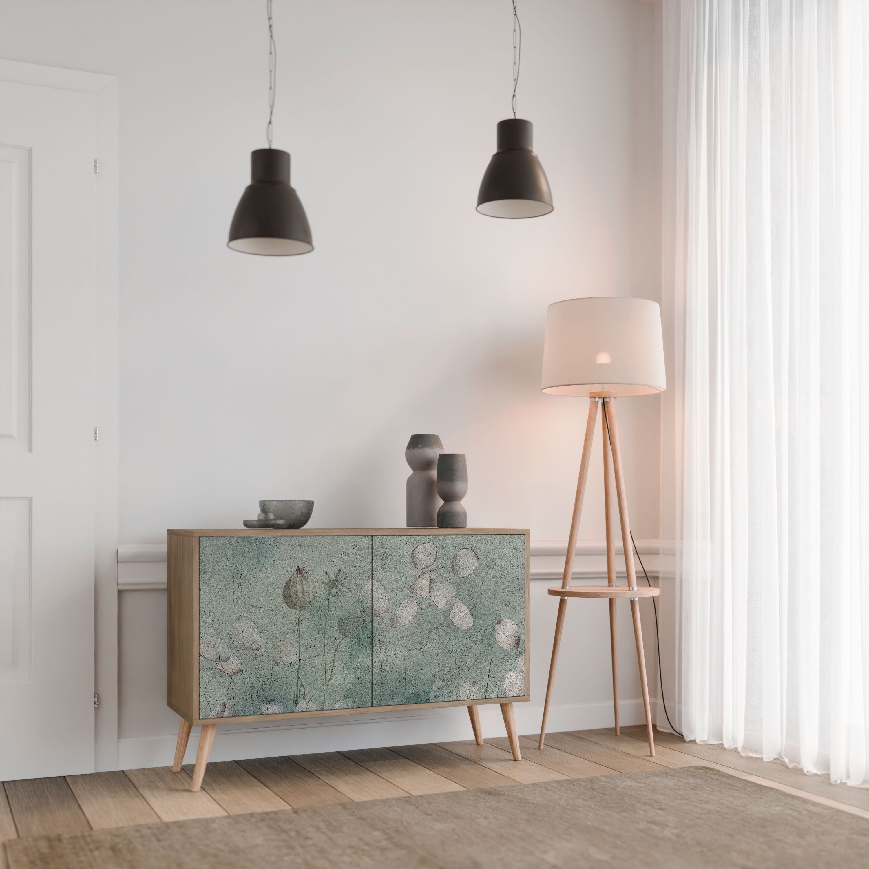 NIGHT LADY Sideboard mit 2 Türen in Eichenoptik
