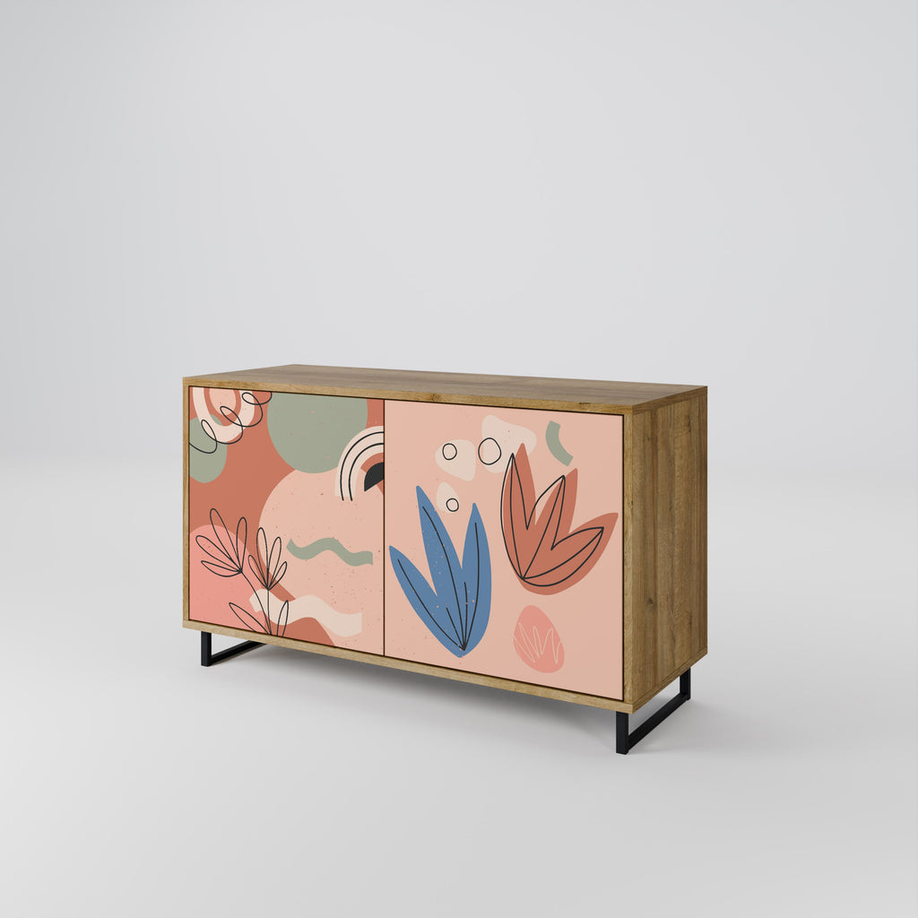 PASTEL DESTINY Sideboard mit 2 Türen in Eichenoptik