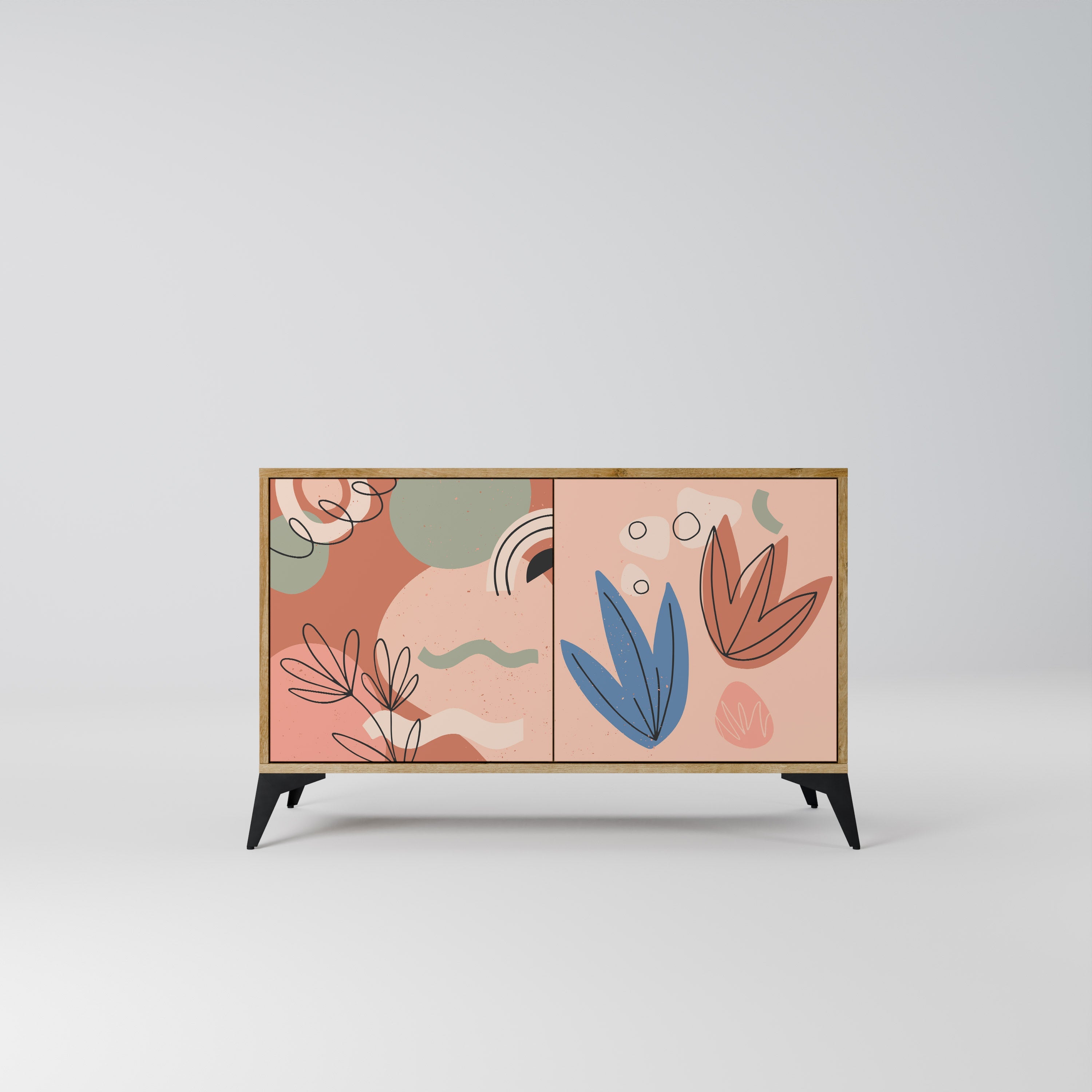PASTEL DESTINY Sideboard mit 2 Türen in Eichenoptik