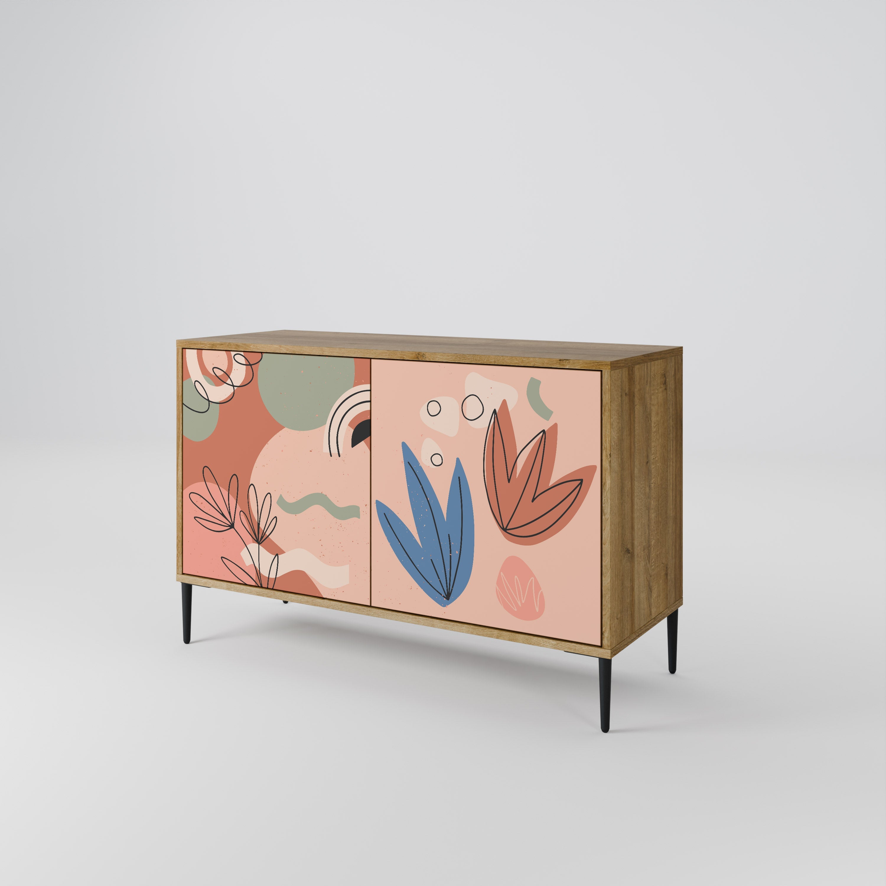 PASTEL DESTINY Sideboard mit 2 Türen in Eichenoptik