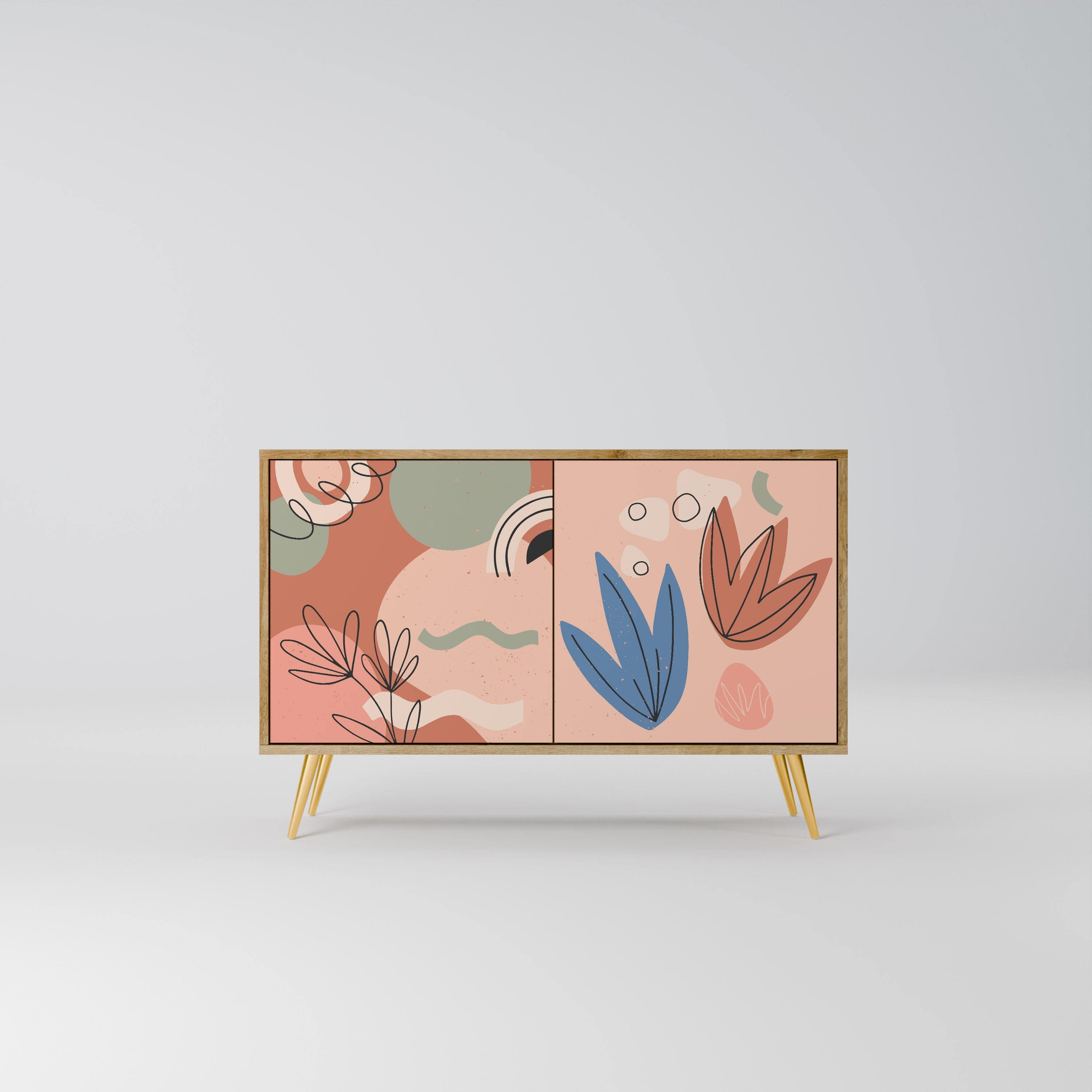 PASTEL DESTINY Sideboard mit 2 Türen in Eichenoptik
