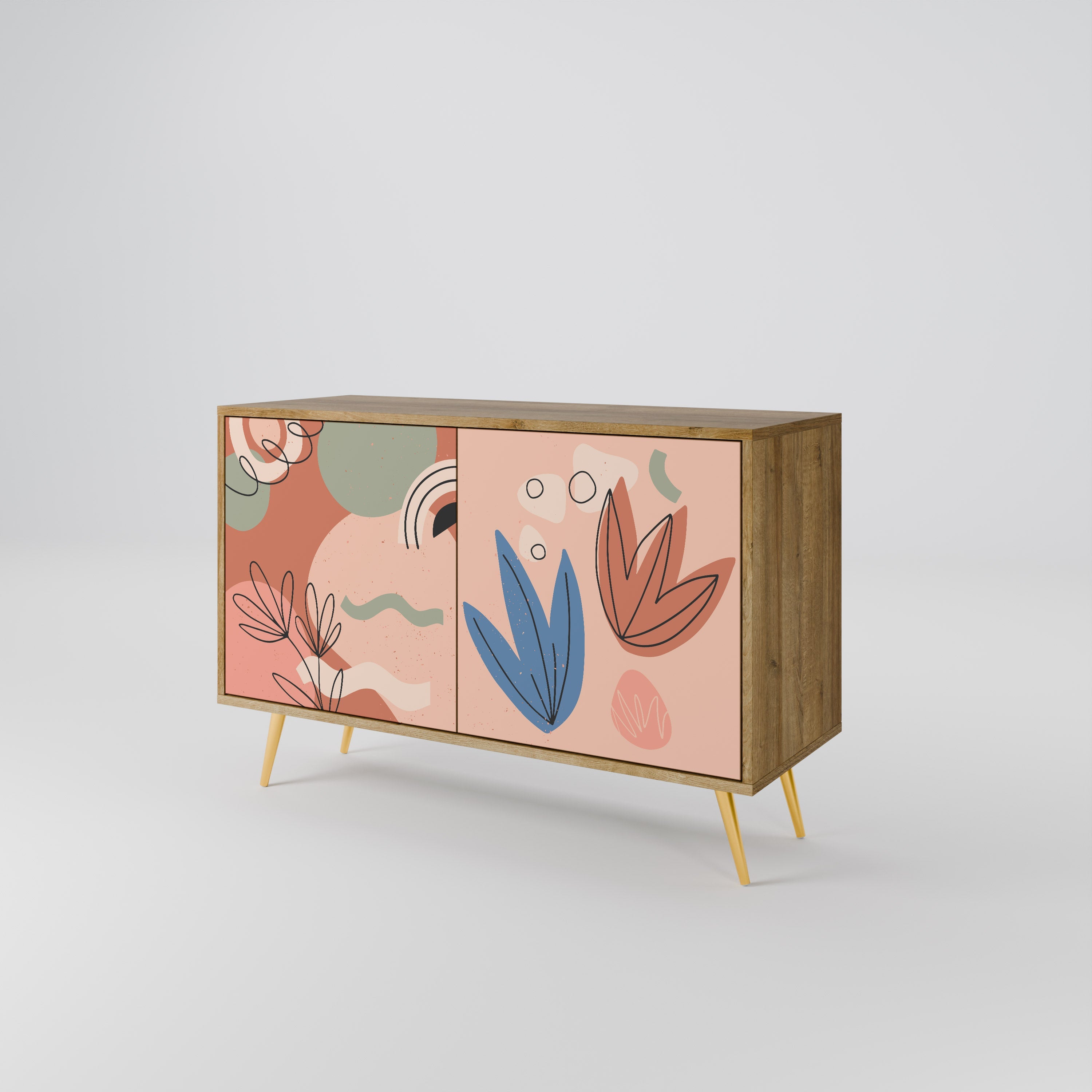 PASTEL DESTINY Sideboard mit 2 Türen in Eichenoptik