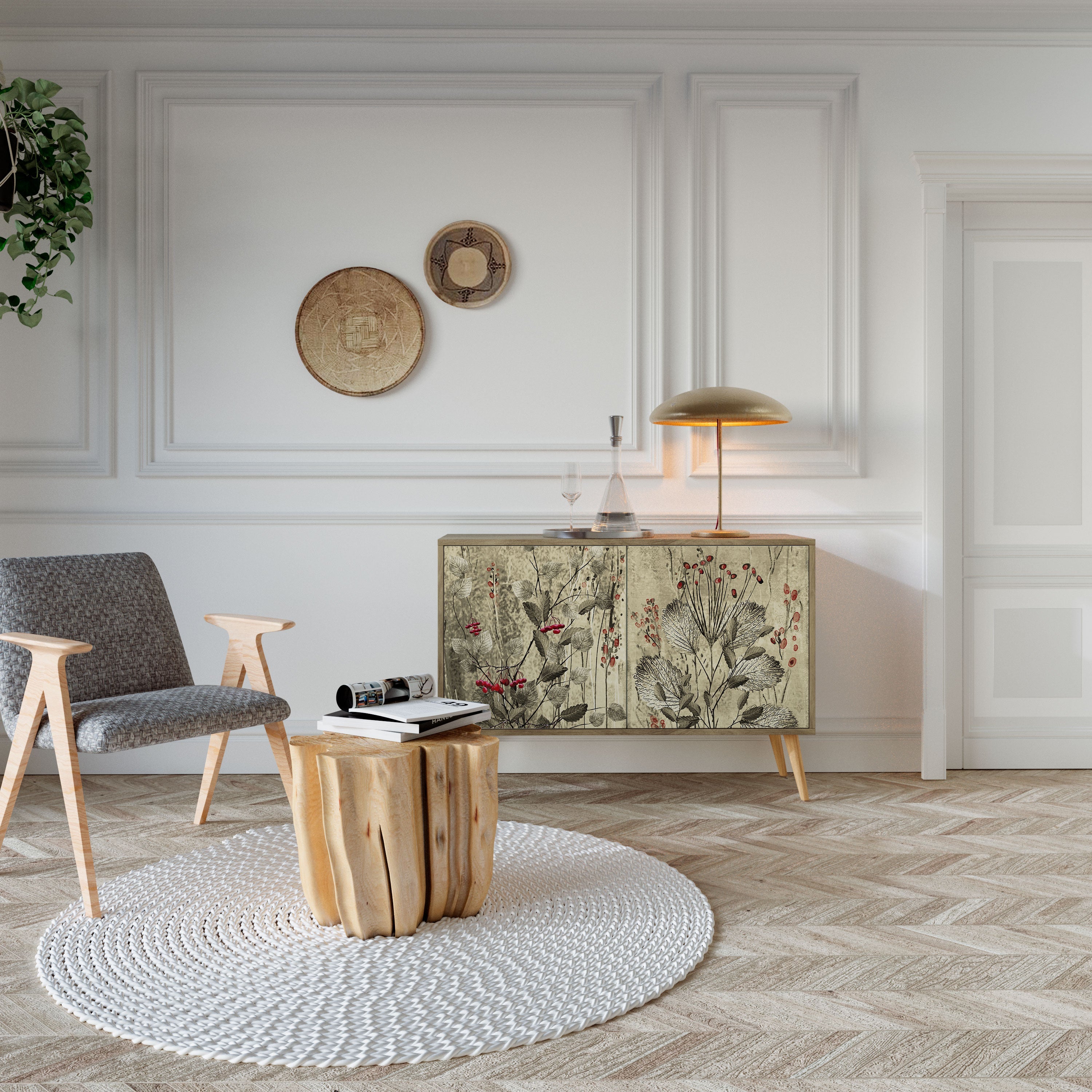 HERBAL GRACE Sideboard mit 2 Türen in Eichenoptik