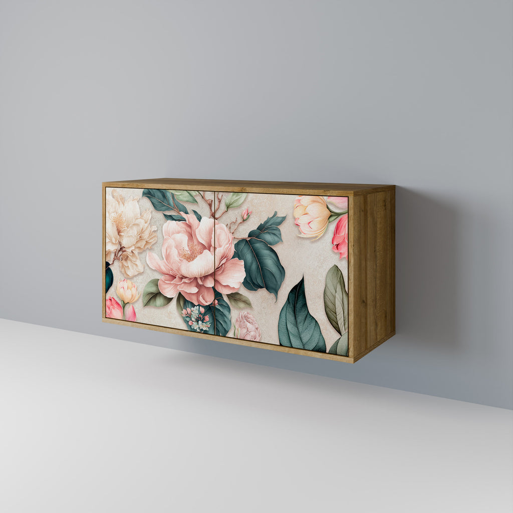 FLORAL GRACE Sideboard mit 2 Türen in Eichenoptik