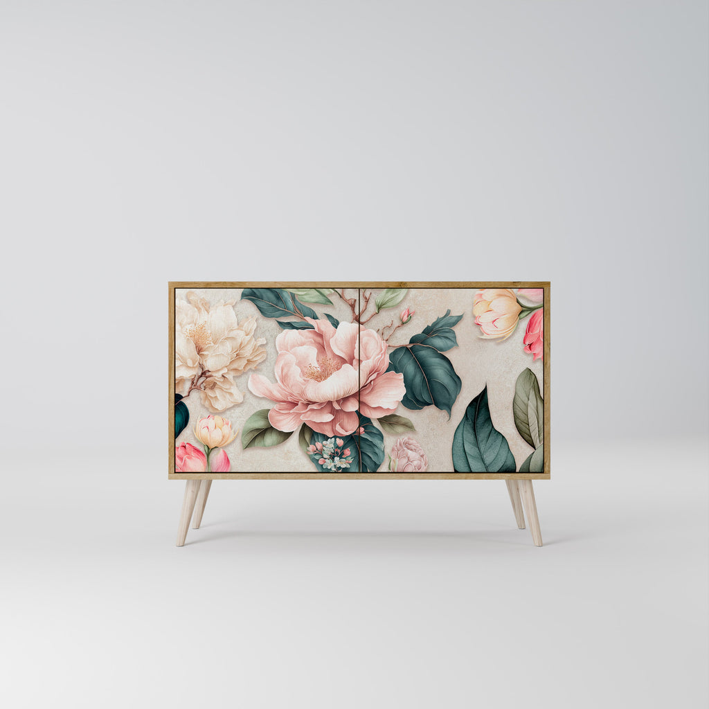 FLORAL GRACE Sideboard mit 2 Türen in Eichenoptik