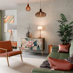 FLORAL GRACE 2-Door Sideboard in Oak Effect