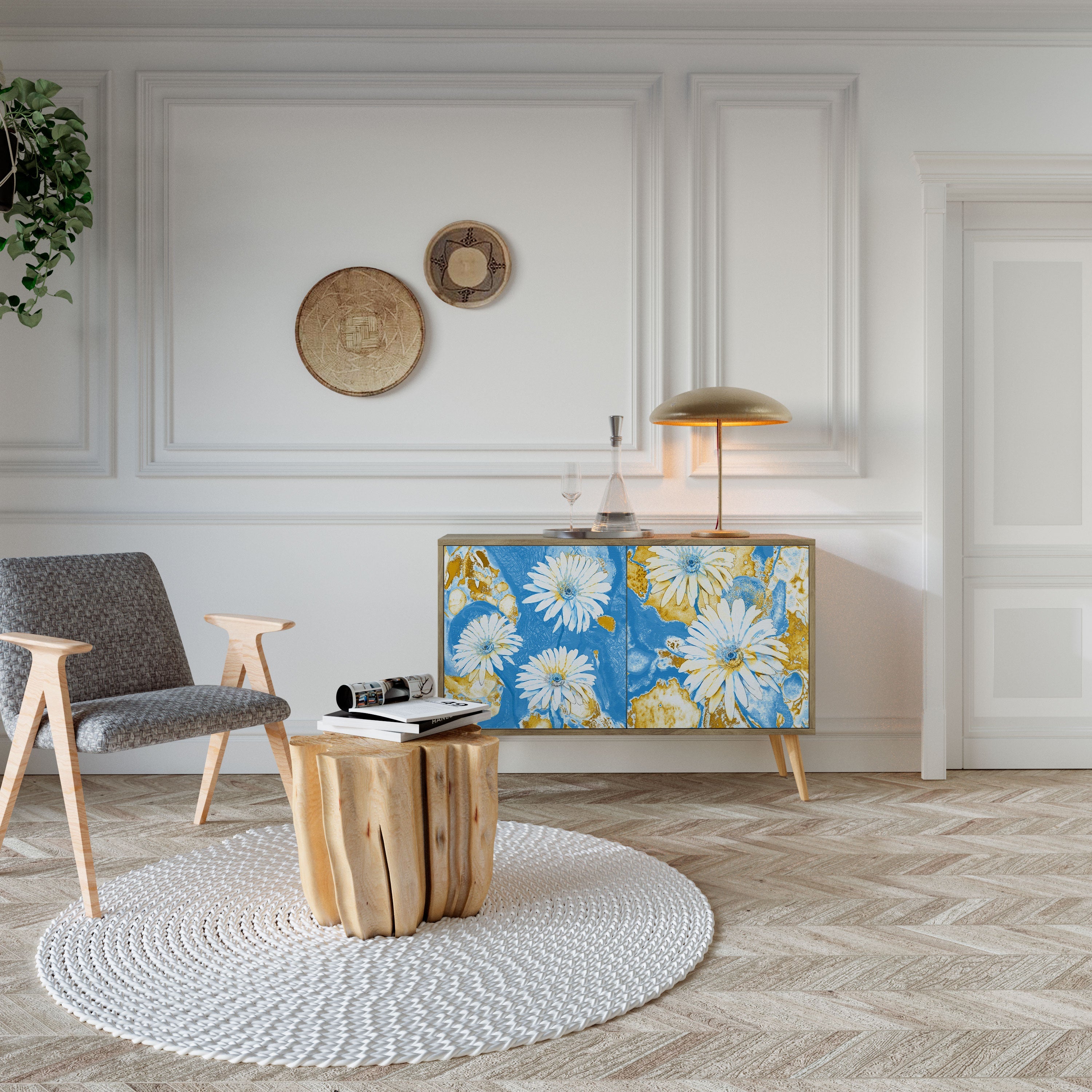 DAISY LUXE Sideboard mit 2 Türen in Eichenoptik