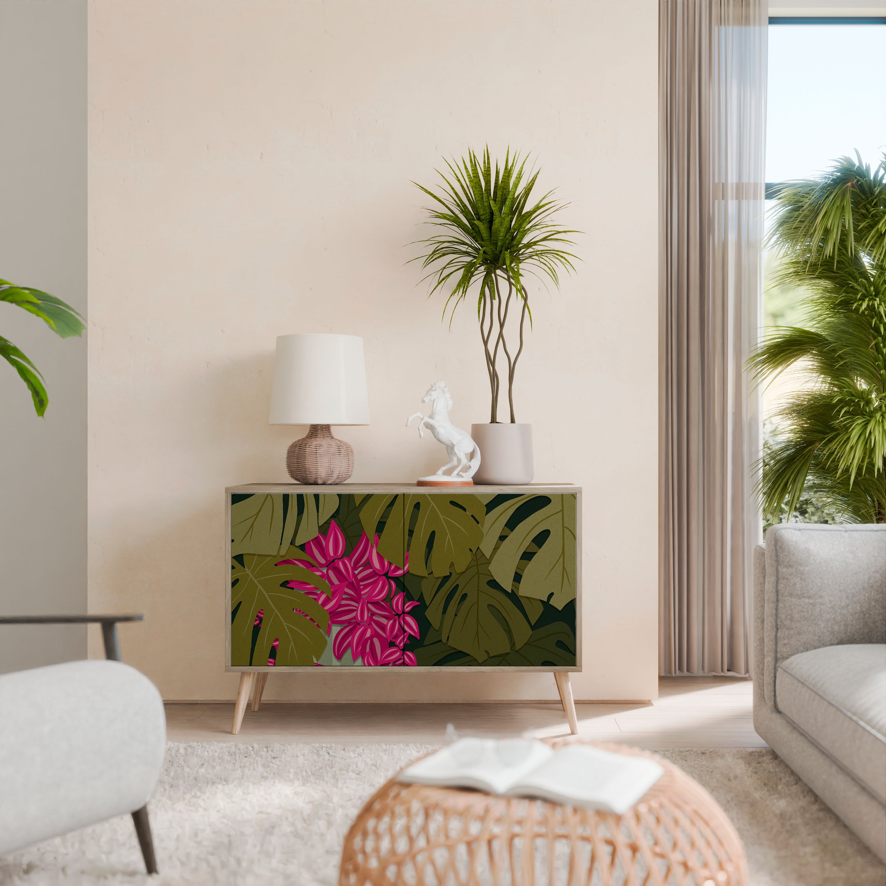 TROPICAL BEAUTY Sideboard mit 2 Türen in Eichenoptik