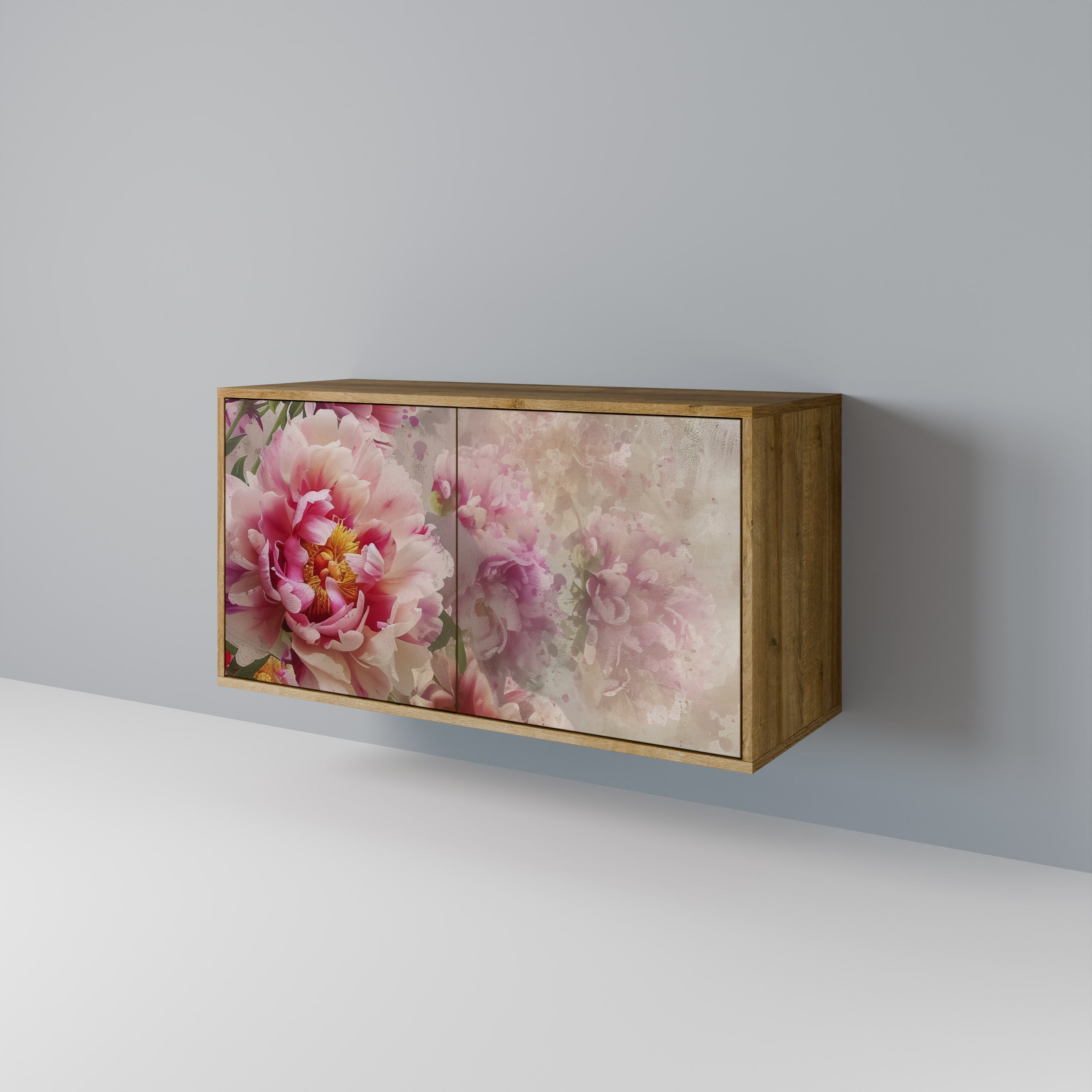 PEONY WHISPER Sideboard mit 2 Türen in Eichenoptik