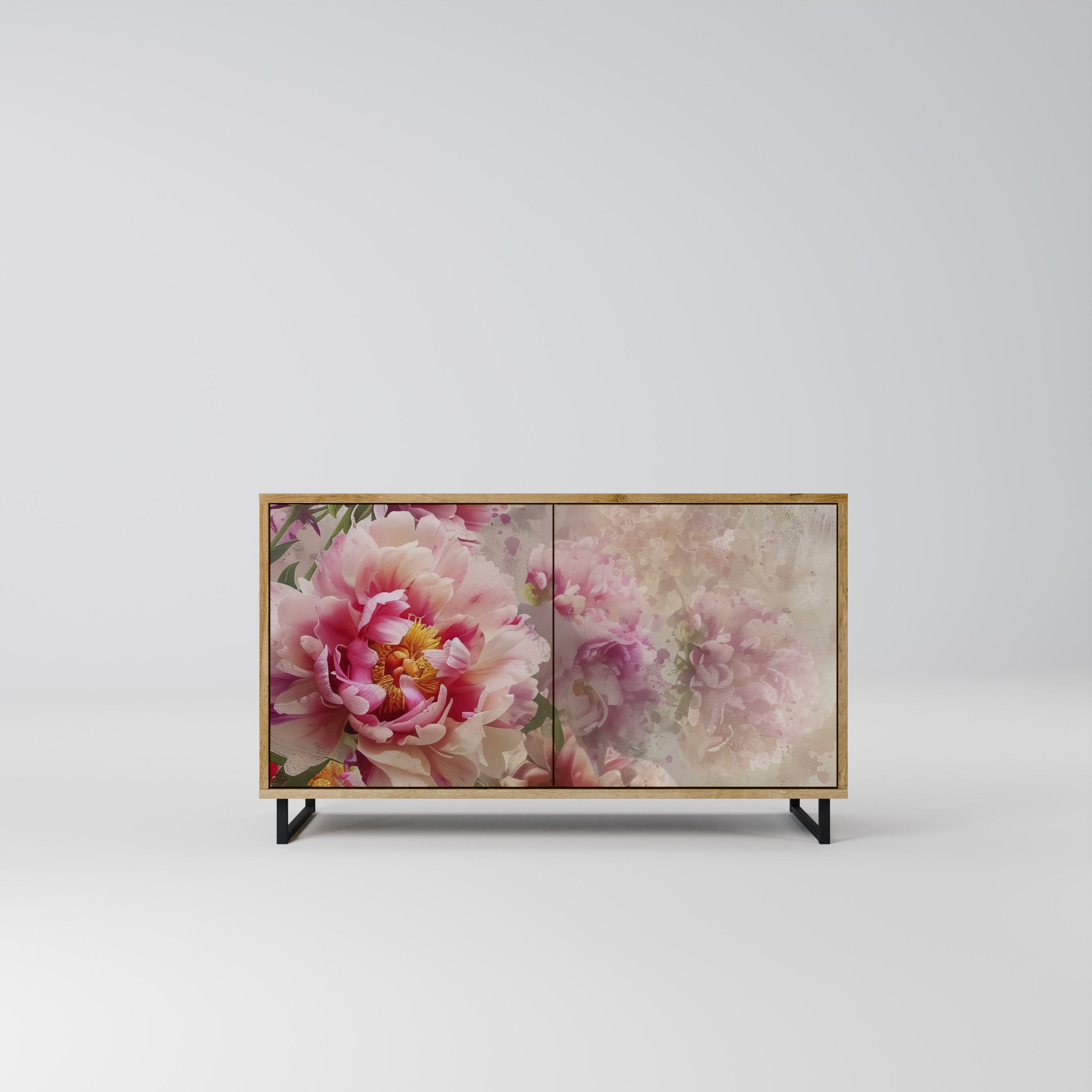 PEONY WHISPER Sideboard mit 2 Türen in Eichenoptik