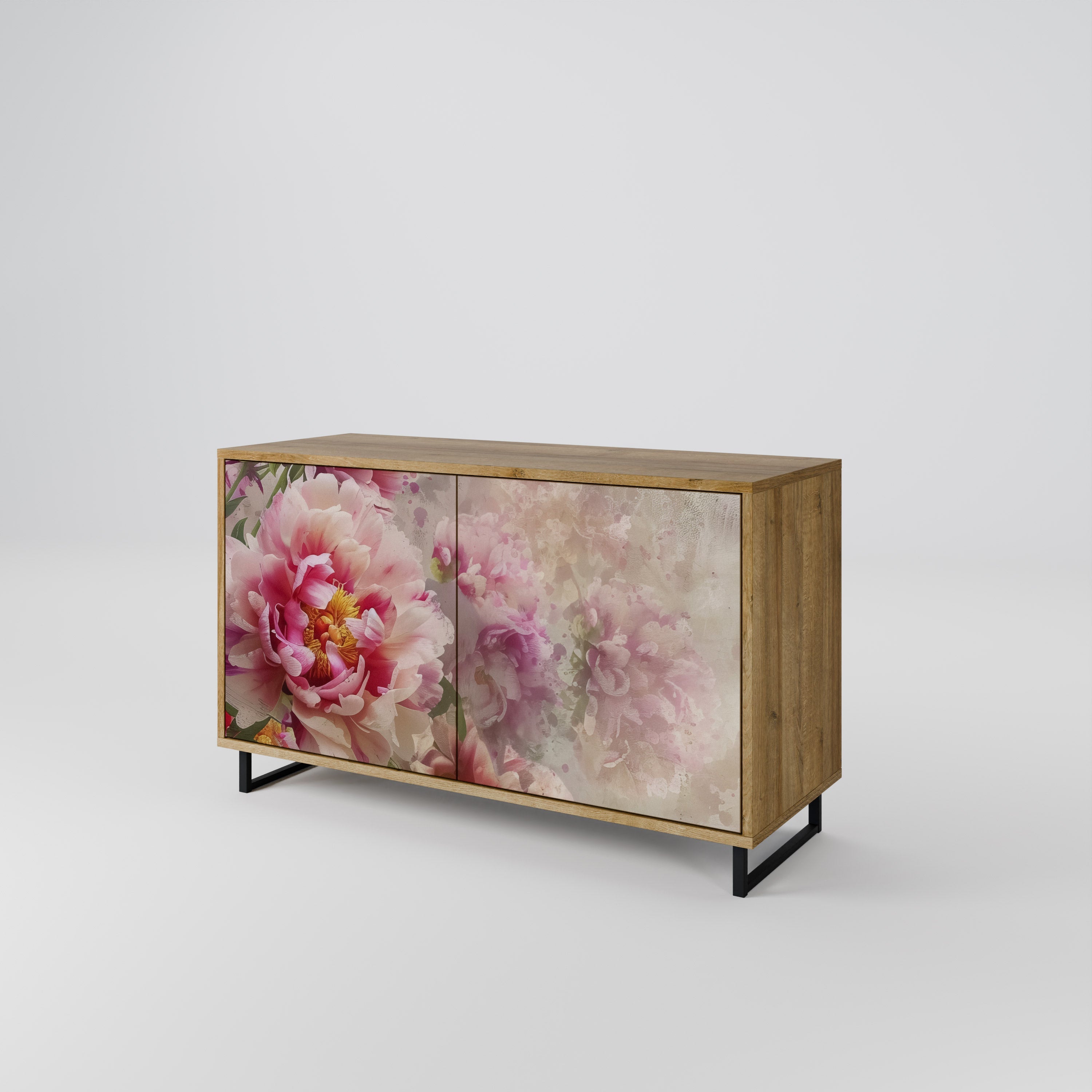PEONY WHISPER Sideboard mit 2 Türen in Eichenoptik