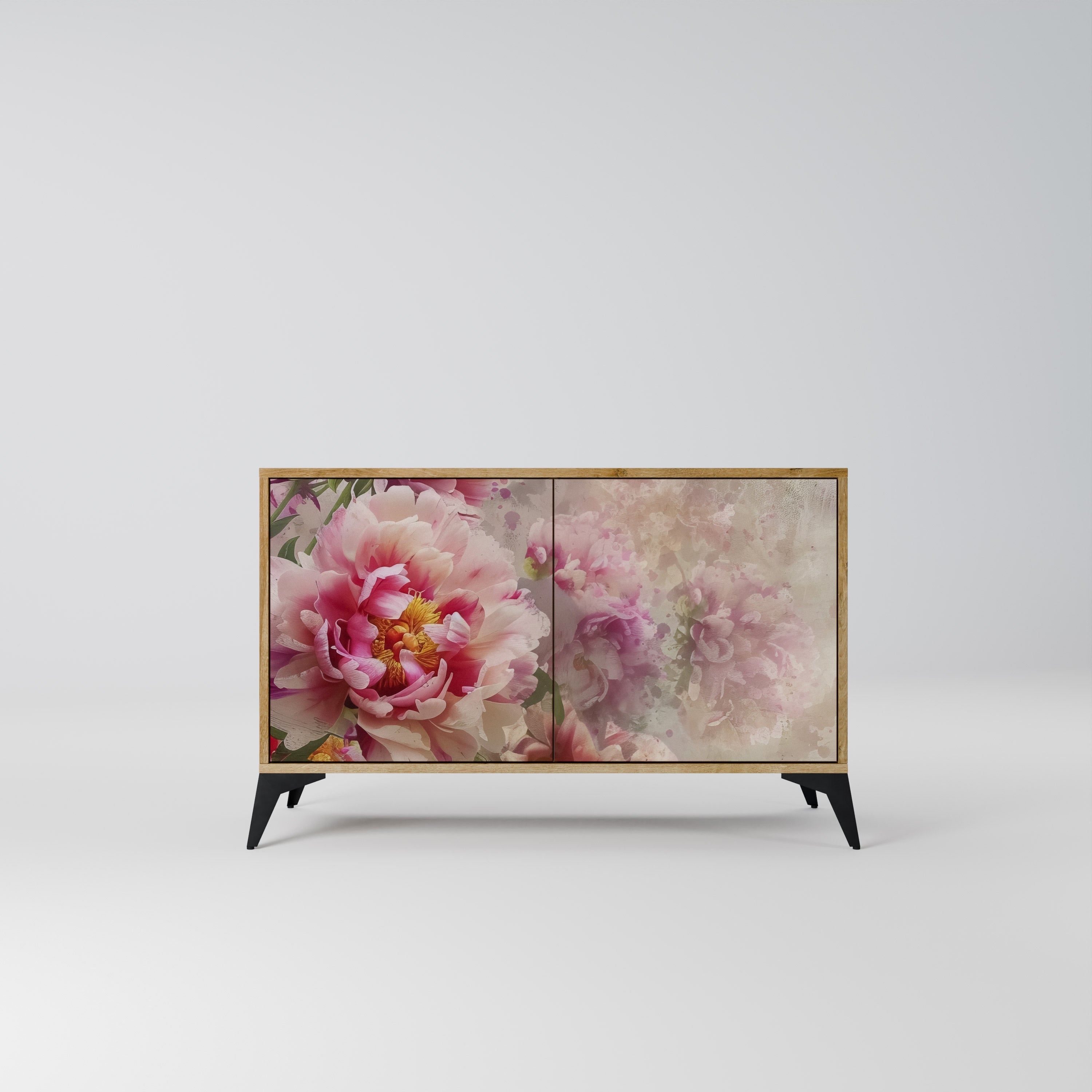 PEONY WHISPER Sideboard mit 2 Türen in Eichenoptik