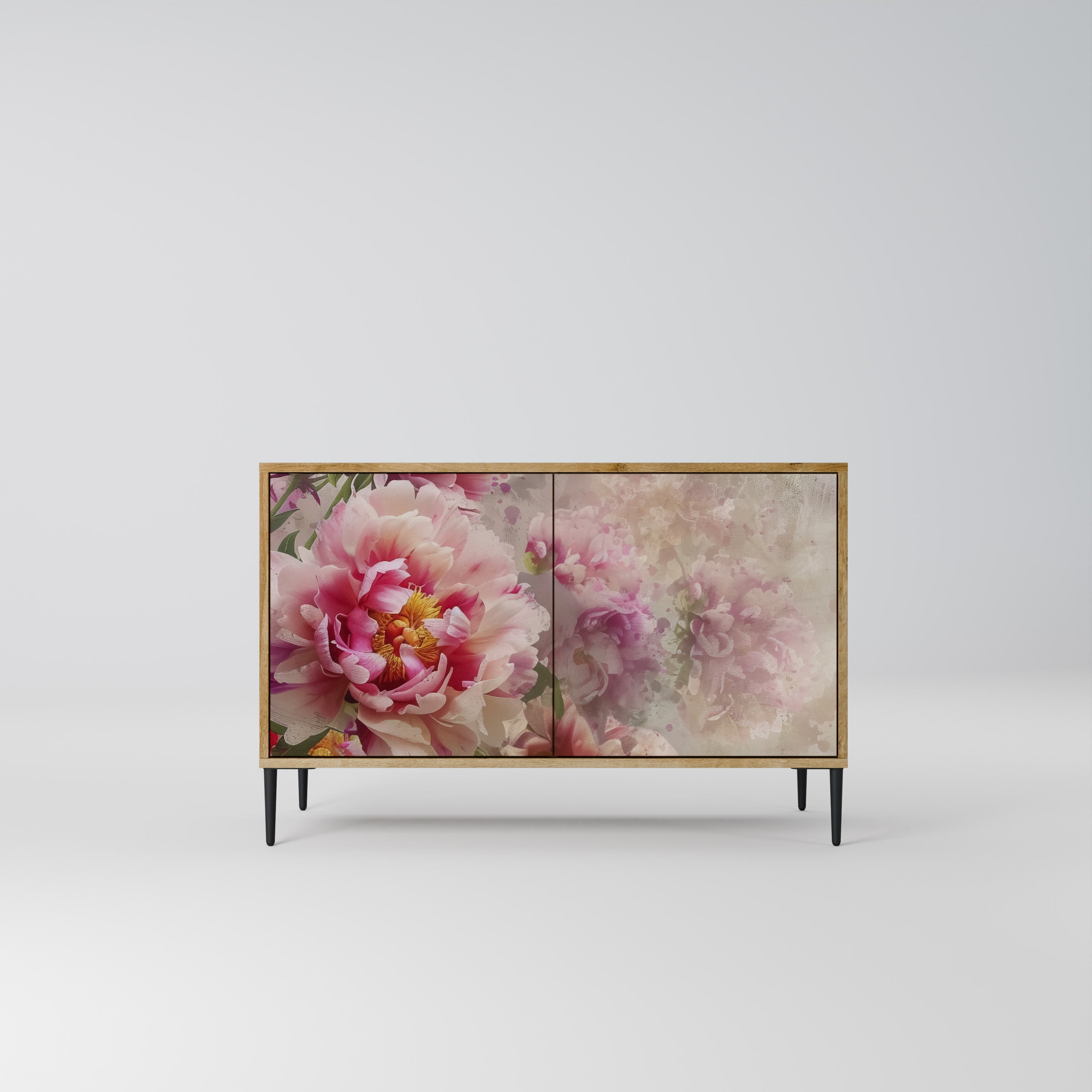 PEONY WHISPER Sideboard mit 2 Türen in Eichenoptik