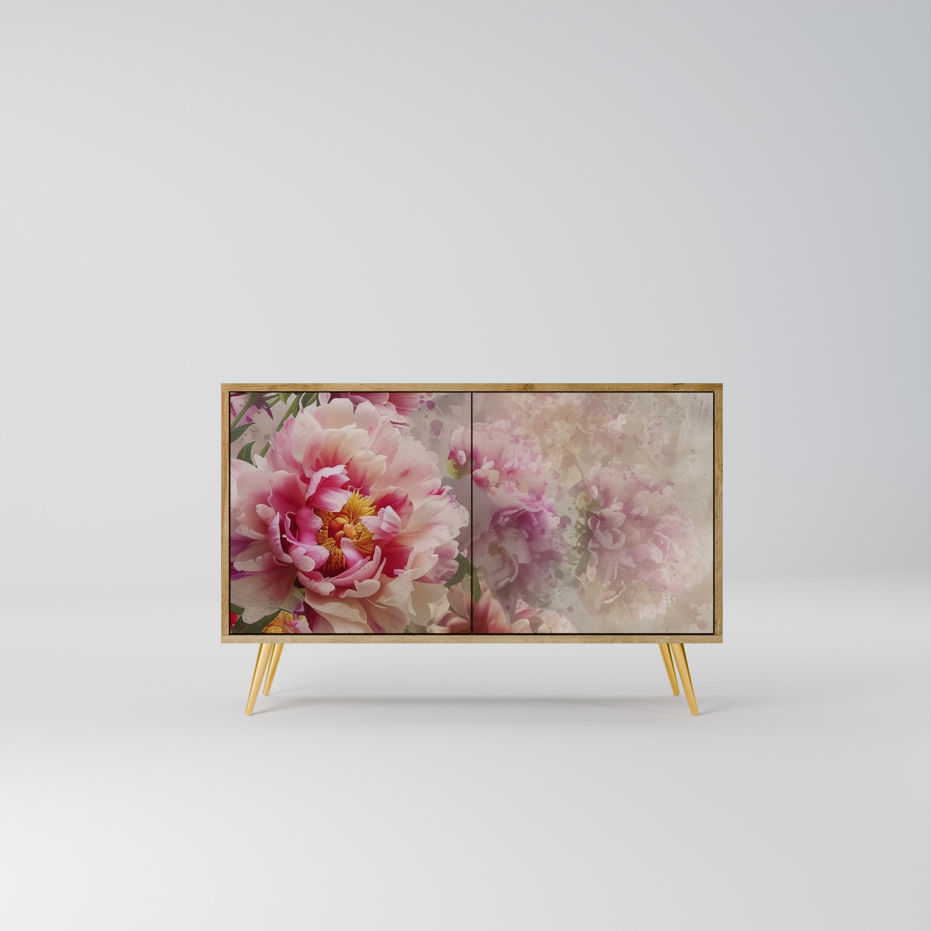 PEONY WHISPER Sideboard mit 2 Türen in Eichenoptik