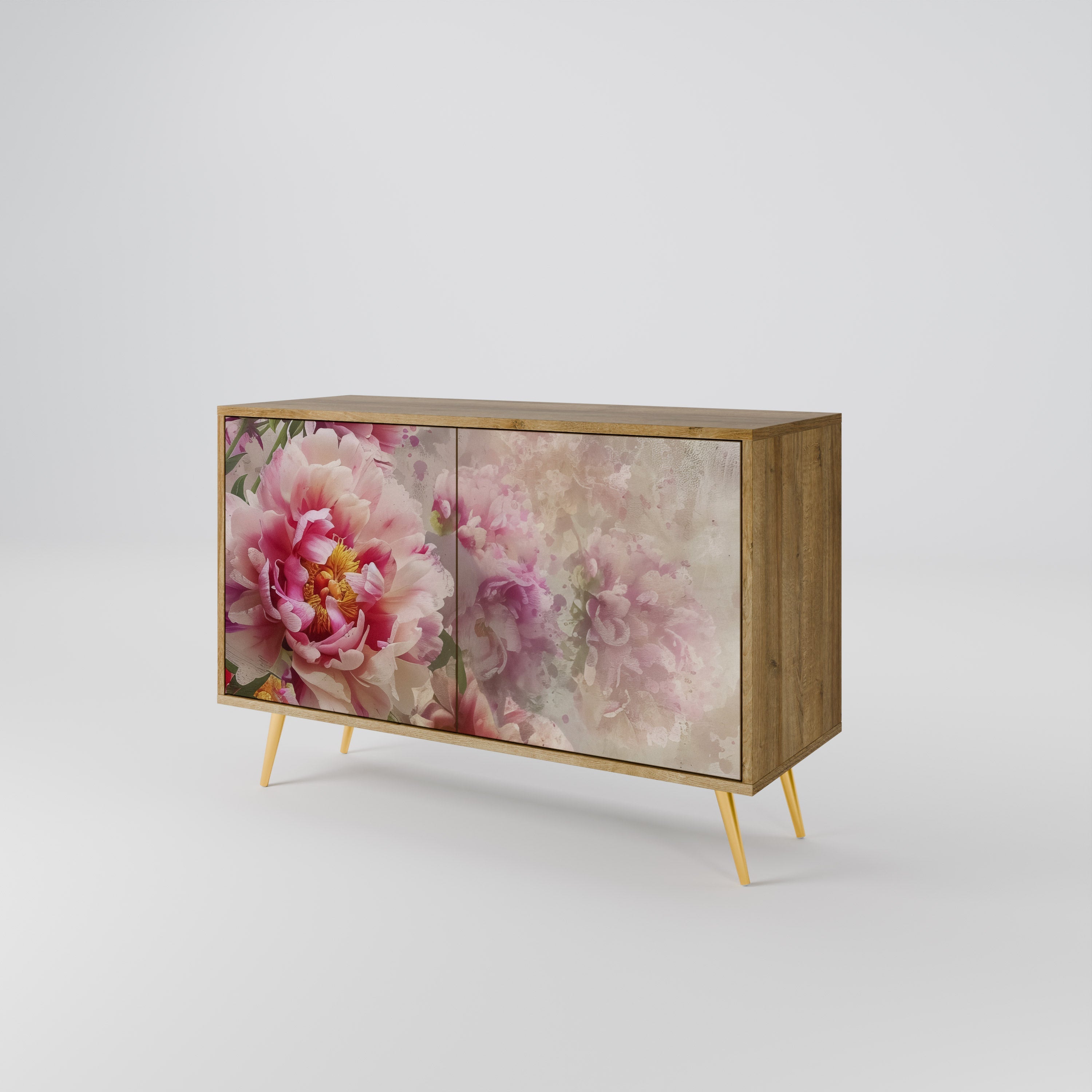 PEONY WHISPER Sideboard mit 2 Türen in Eichenoptik