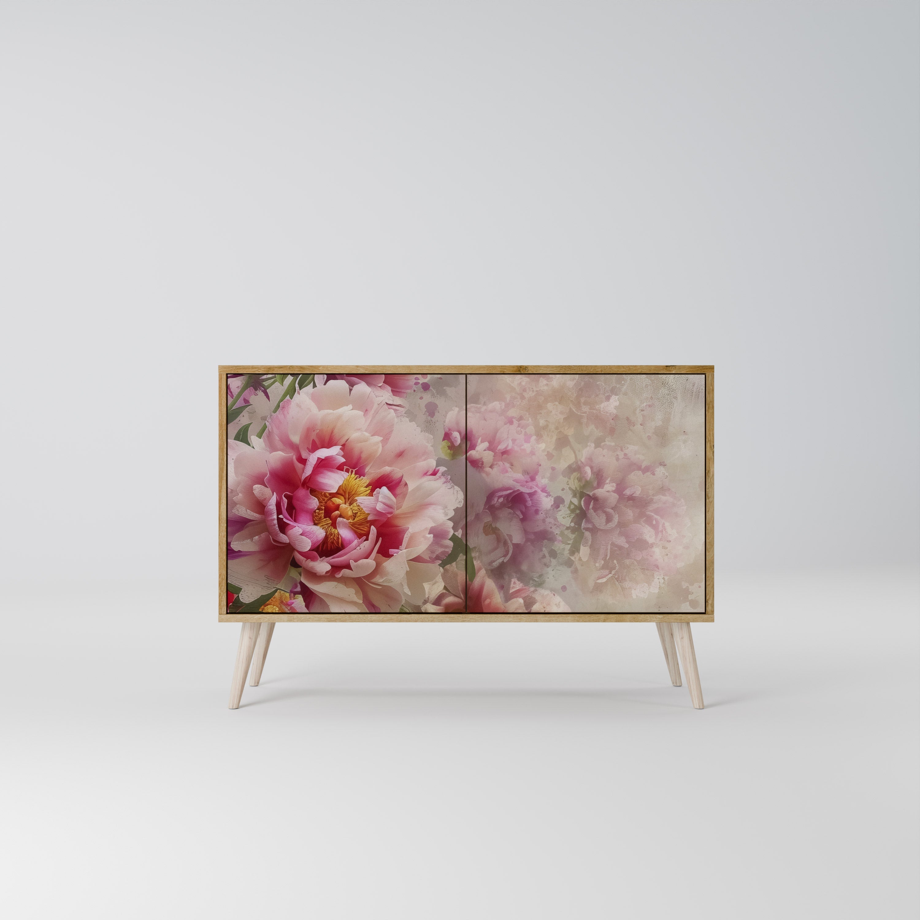PEONY WHISPER Sideboard mit 2 Türen in Eichenoptik