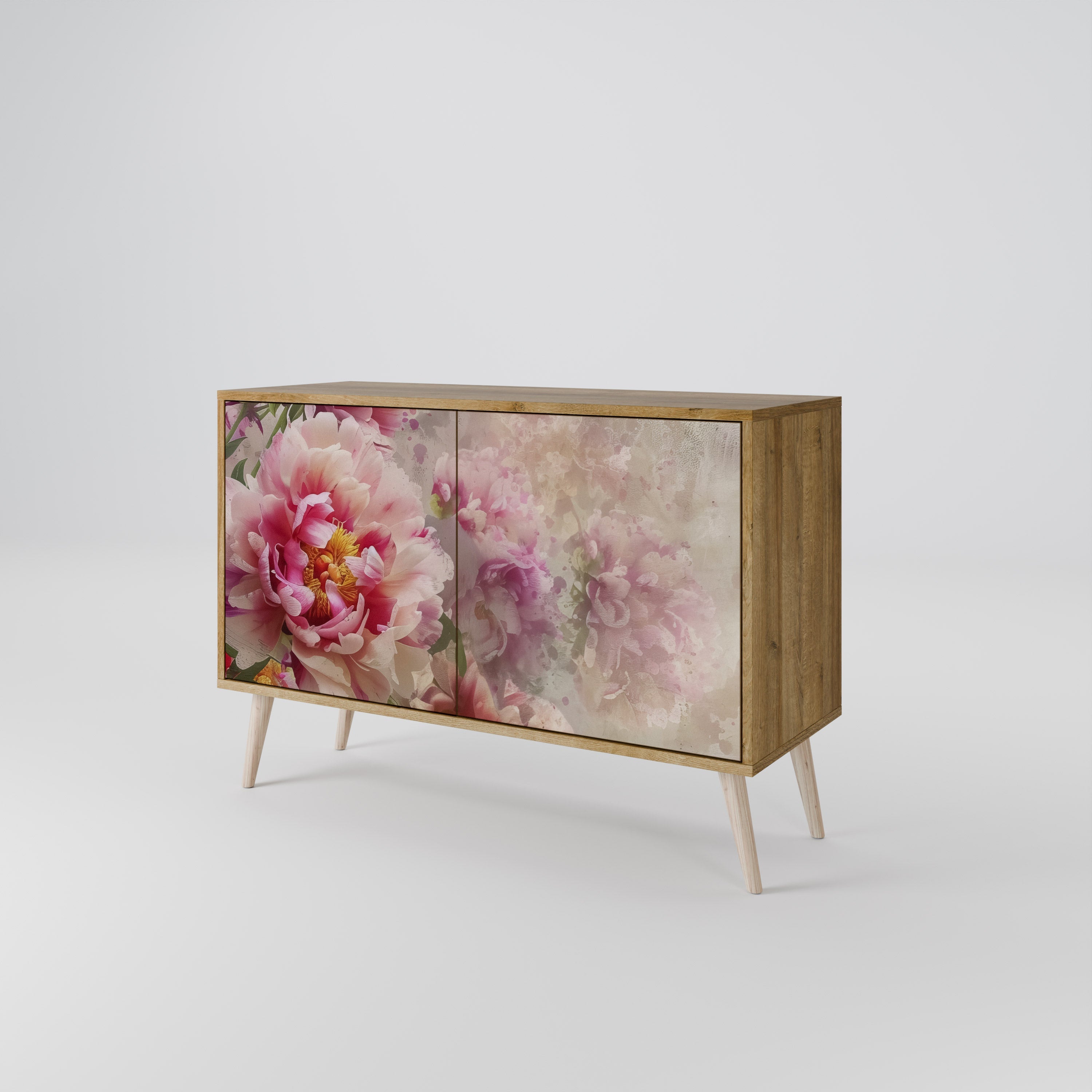 PEONY WHISPER Sideboard mit 2 Türen in Eichenoptik