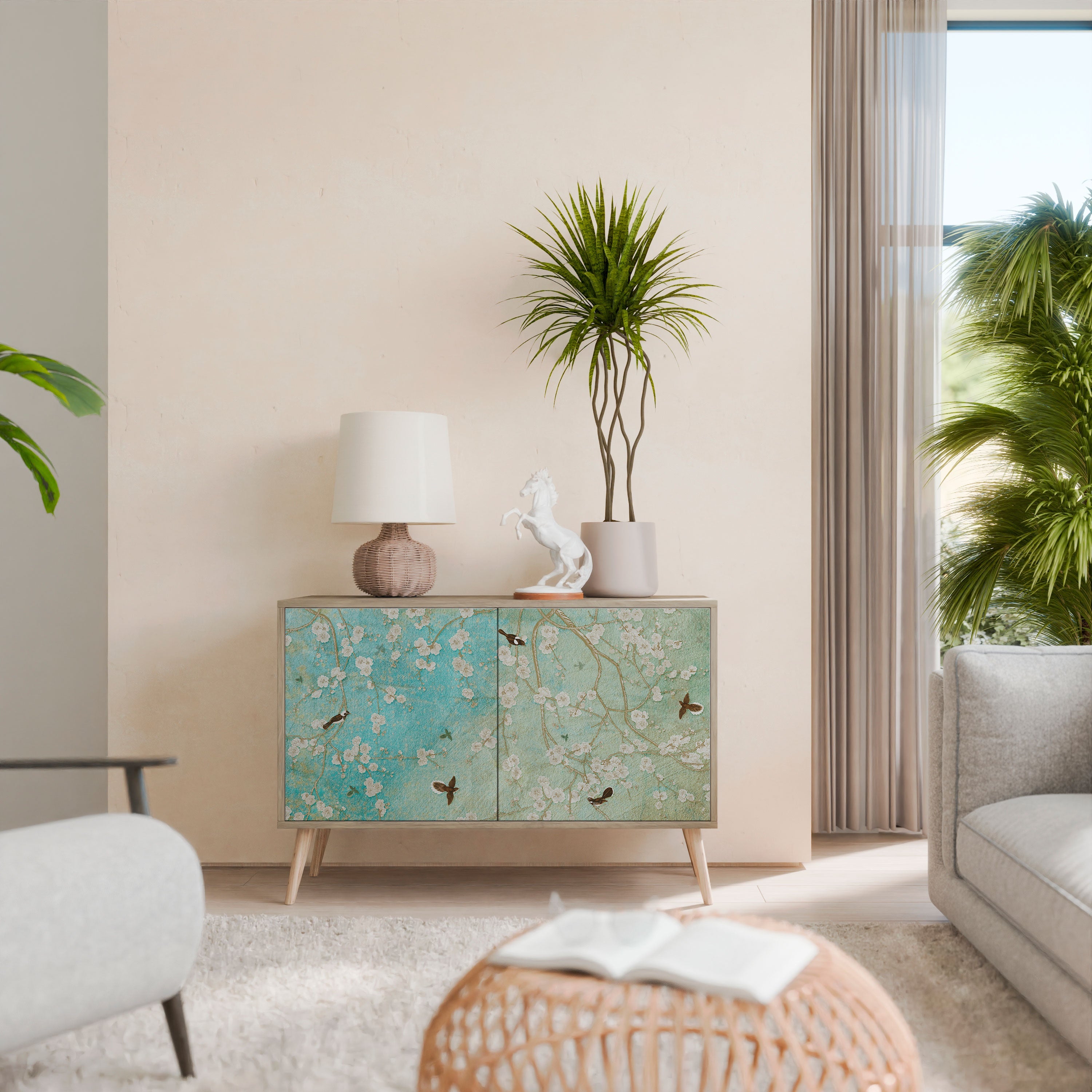 BLOOMING CHARM Sideboard mit 2 Türen in Eichenoptik