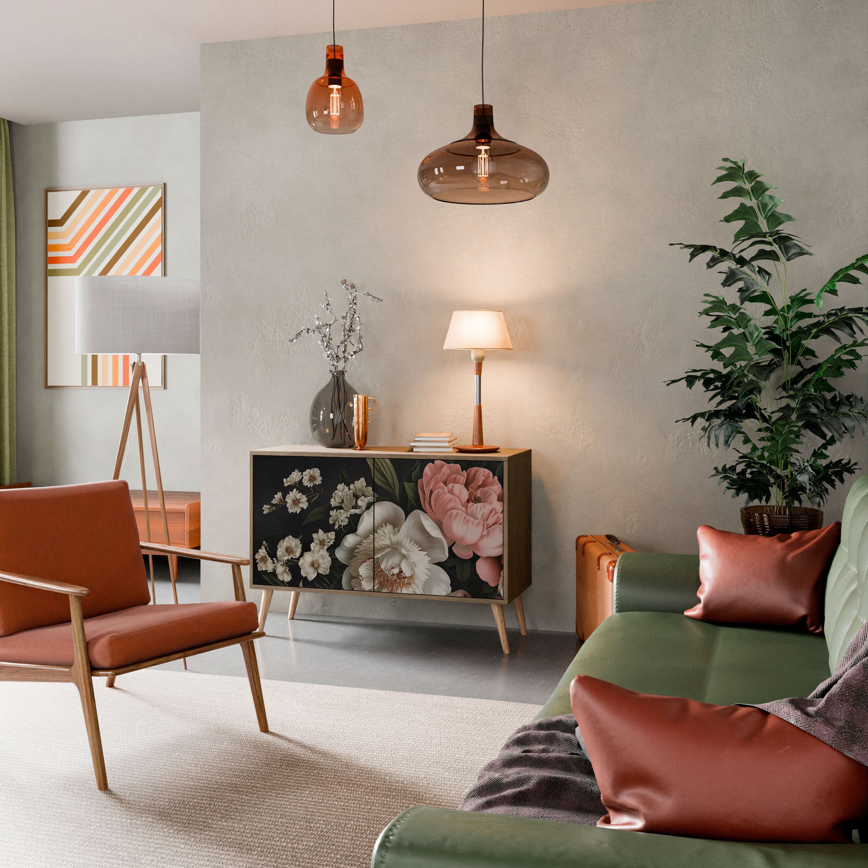 LUSH ELEGANCE Sideboard mit 2 Türen in Eichenoptik