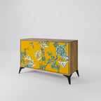 YELLOW CHINOISERIE 2-Door Sideboard in Oak Effect