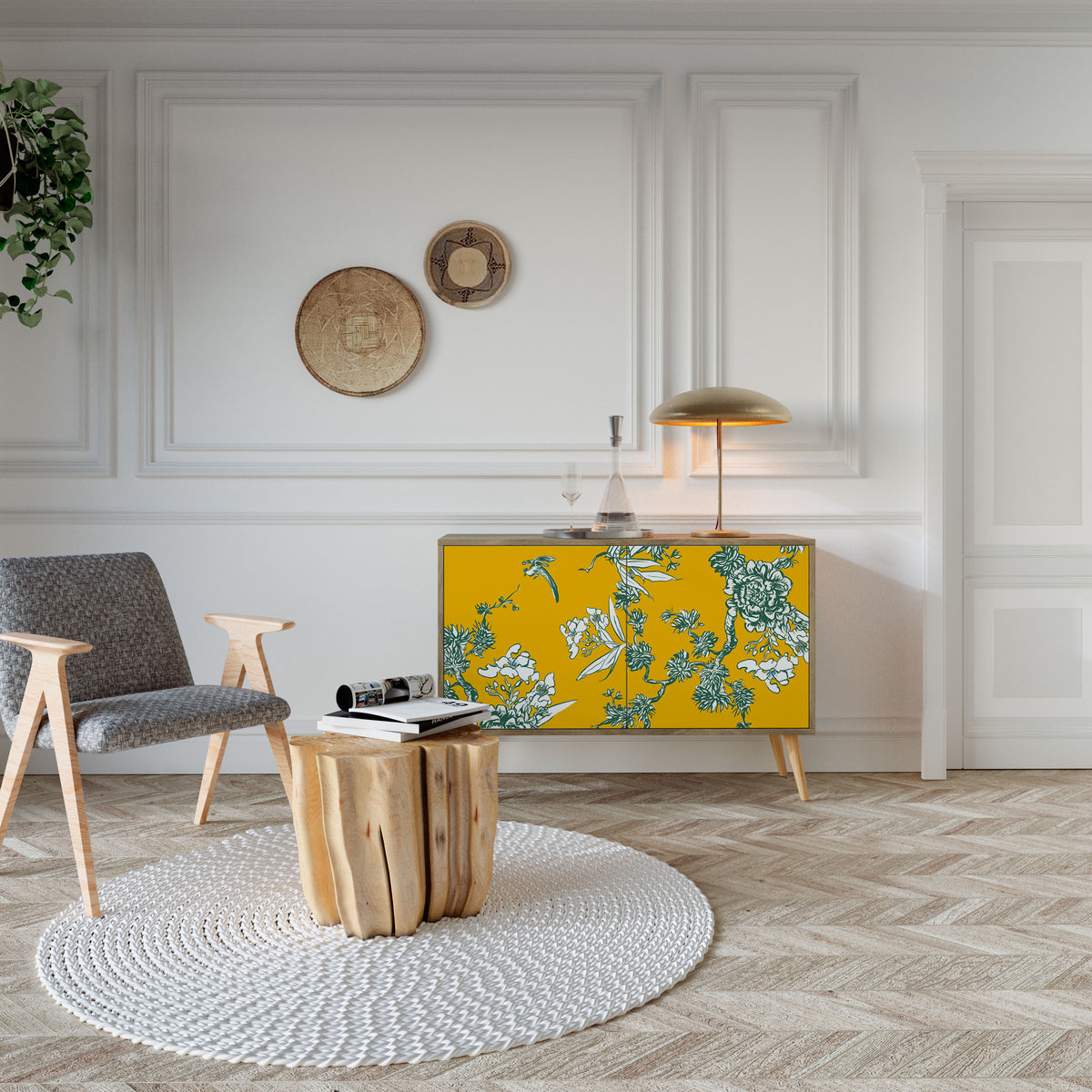 YELLOW CHINOISERIE 2-türiges Sideboard