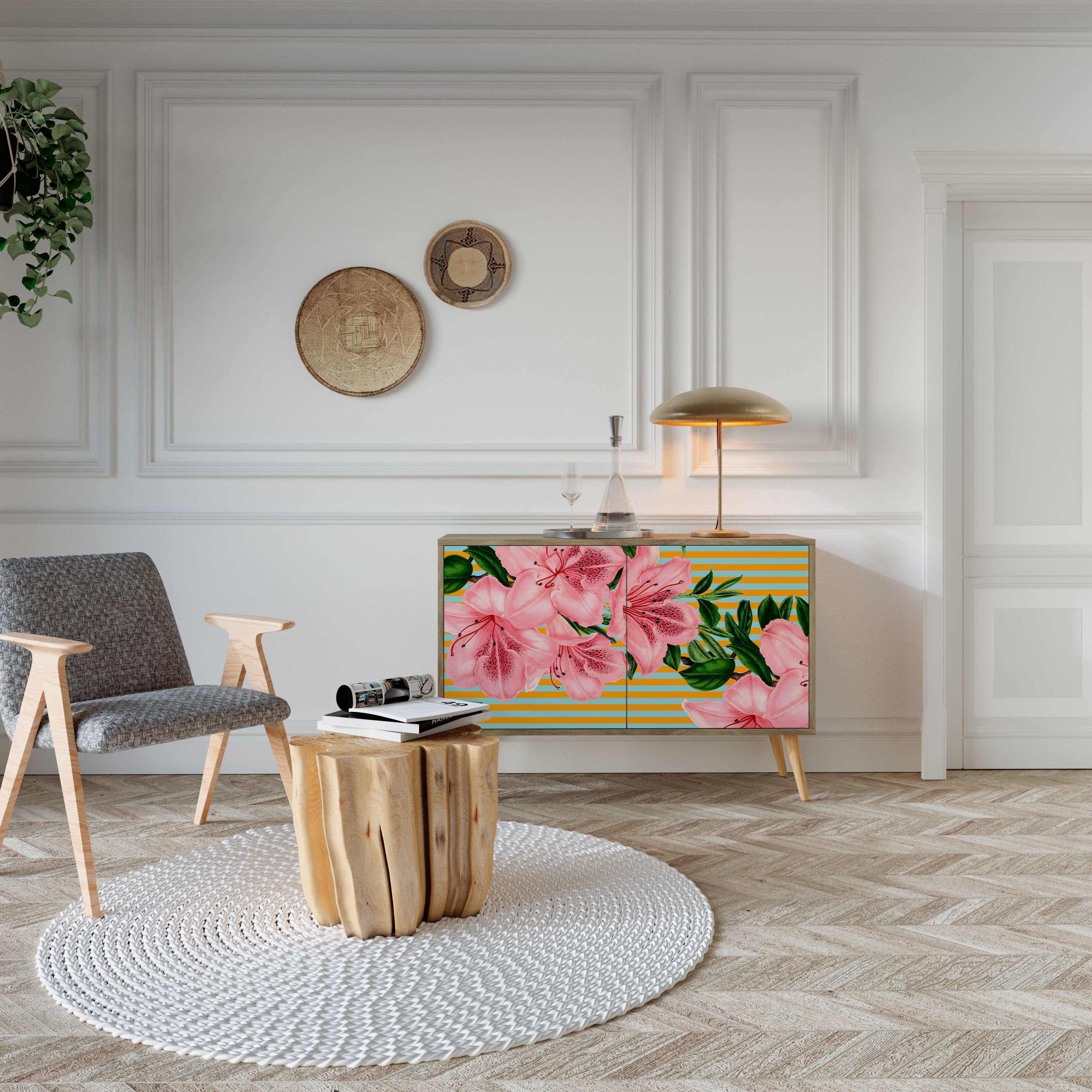 FRAGILE BEAUTY Sideboard mit 2 Türen in Eichenoptik