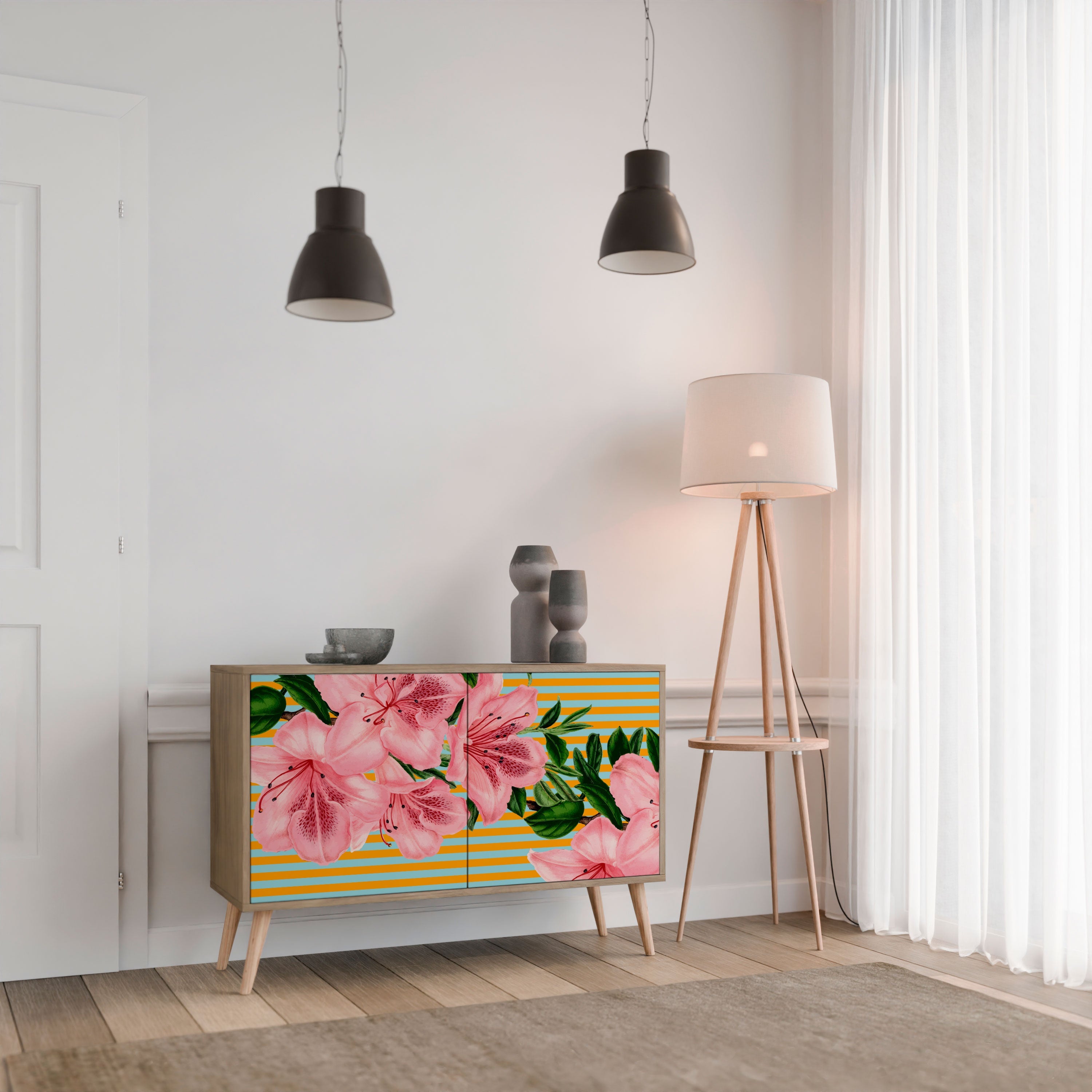 FRAGILE BEAUTY Sideboard mit 2 Türen in Eichenoptik