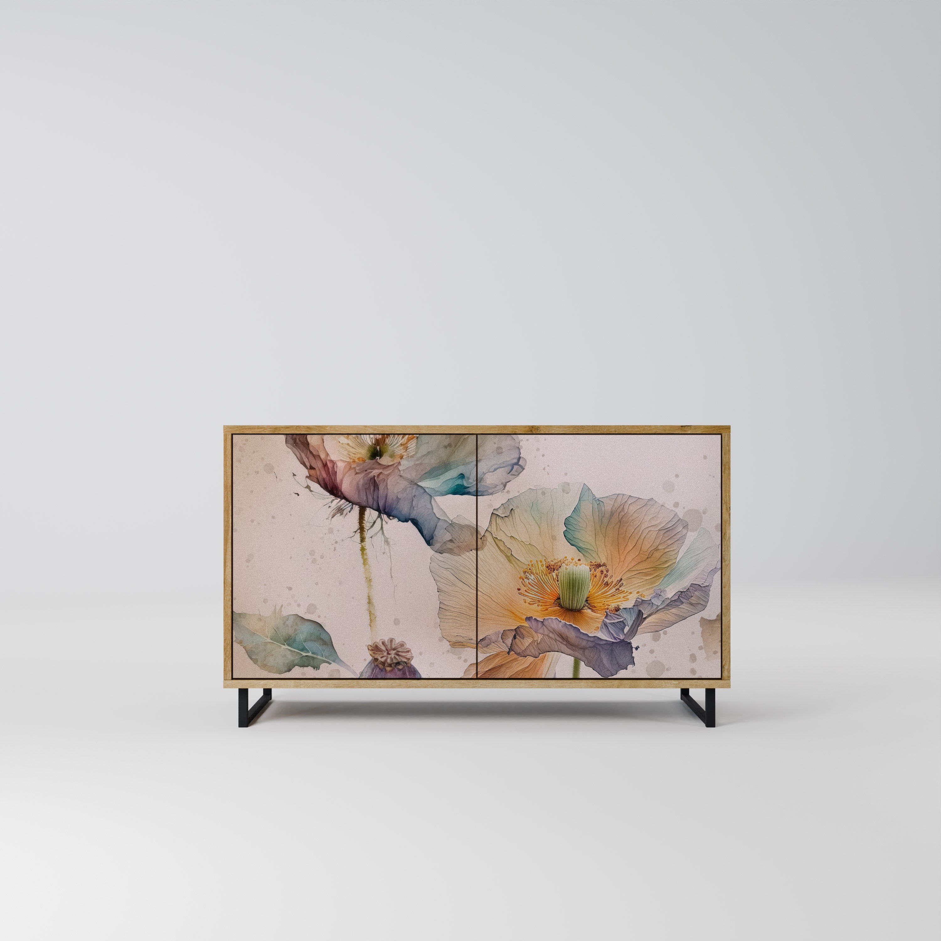 SOFTEN POPPY Sideboard mit 2 Türen in Eichenoptik