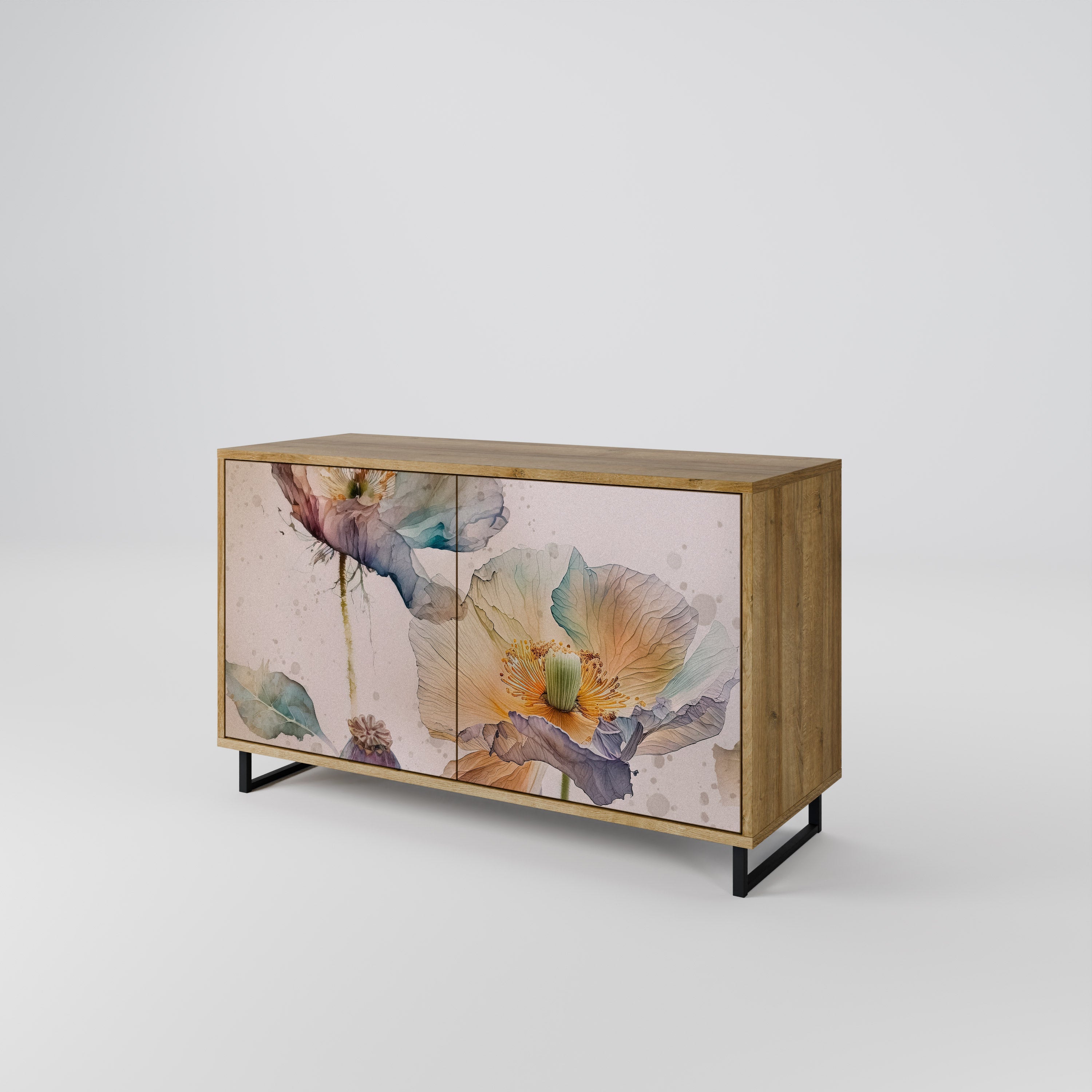 SOFTEN POPPY Sideboard mit 2 Türen in Eichenoptik