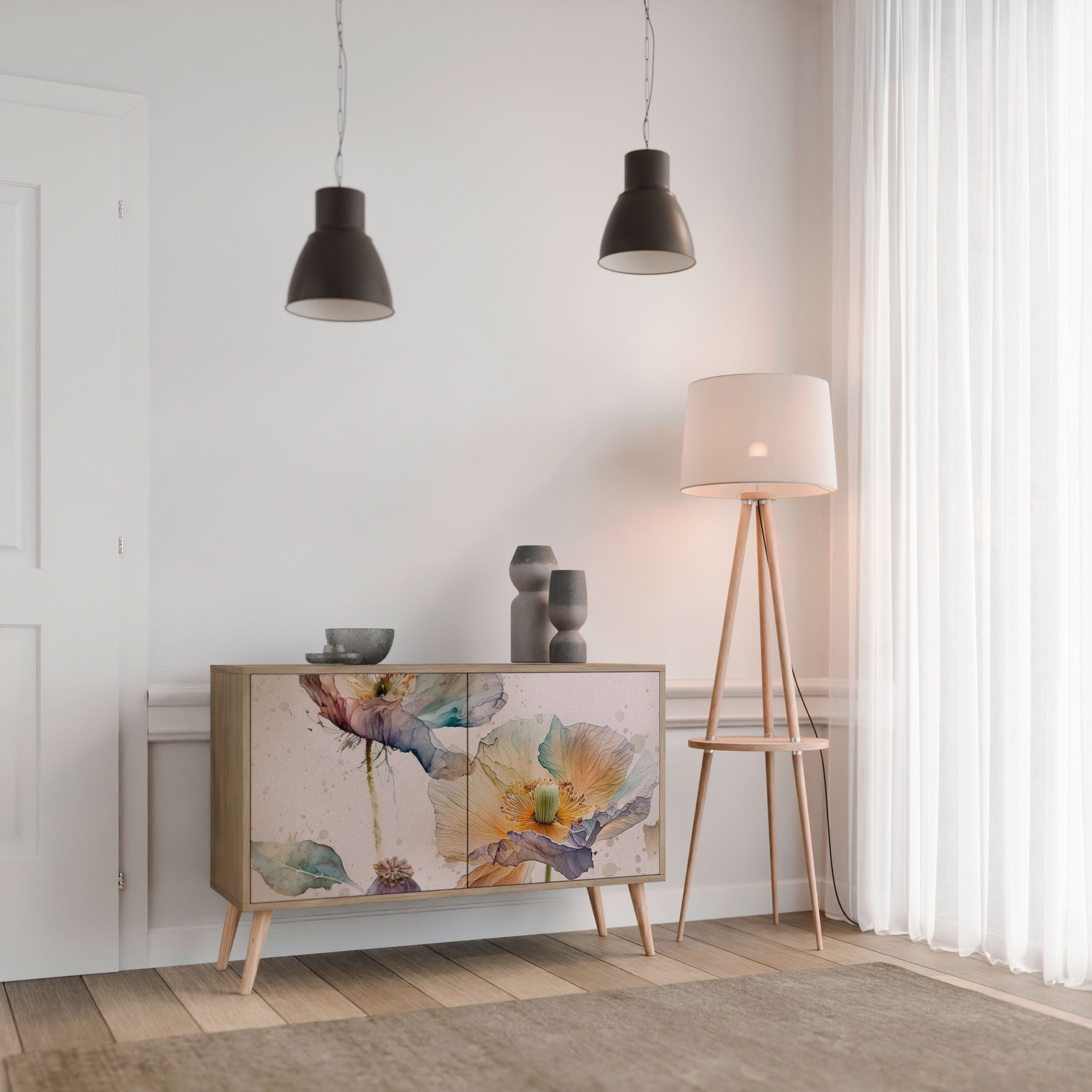 SOFTEN POPPY Sideboard mit 2 Türen in Eichenoptik