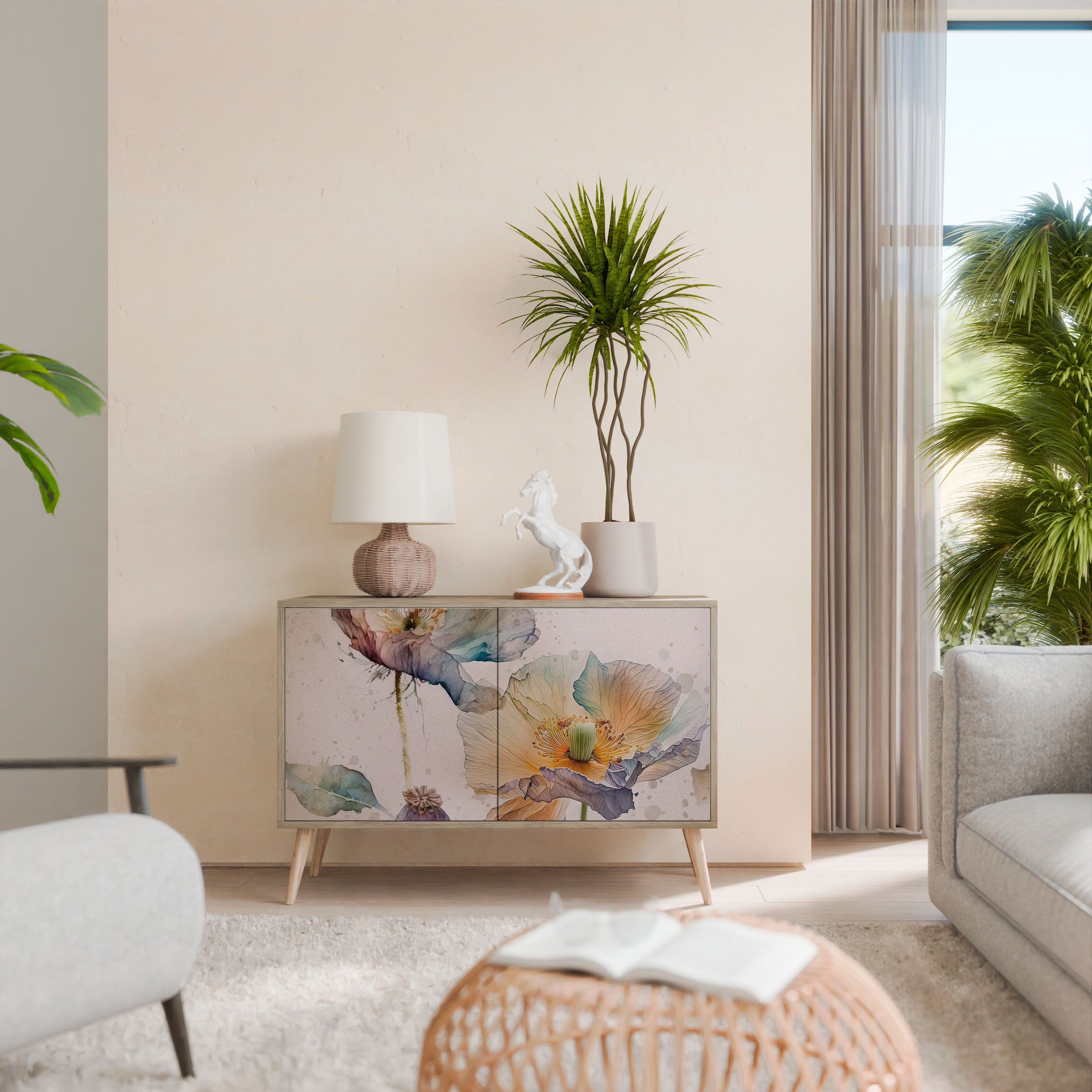 SOFTEN POPPY Sideboard mit 2 Türen in Eichenoptik