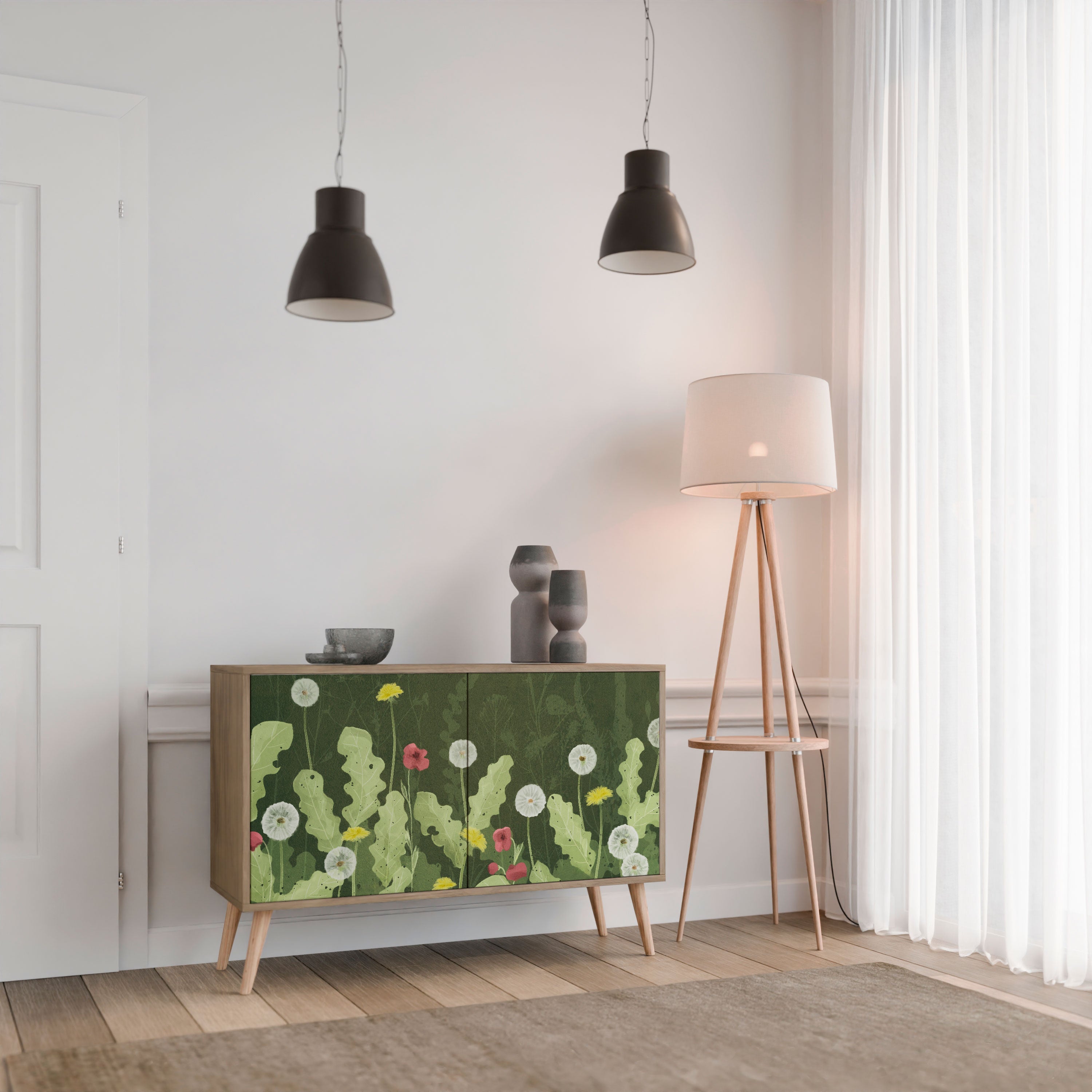 DANDELION AMUSE Sideboard mit 2 Türen in Eichenoptik