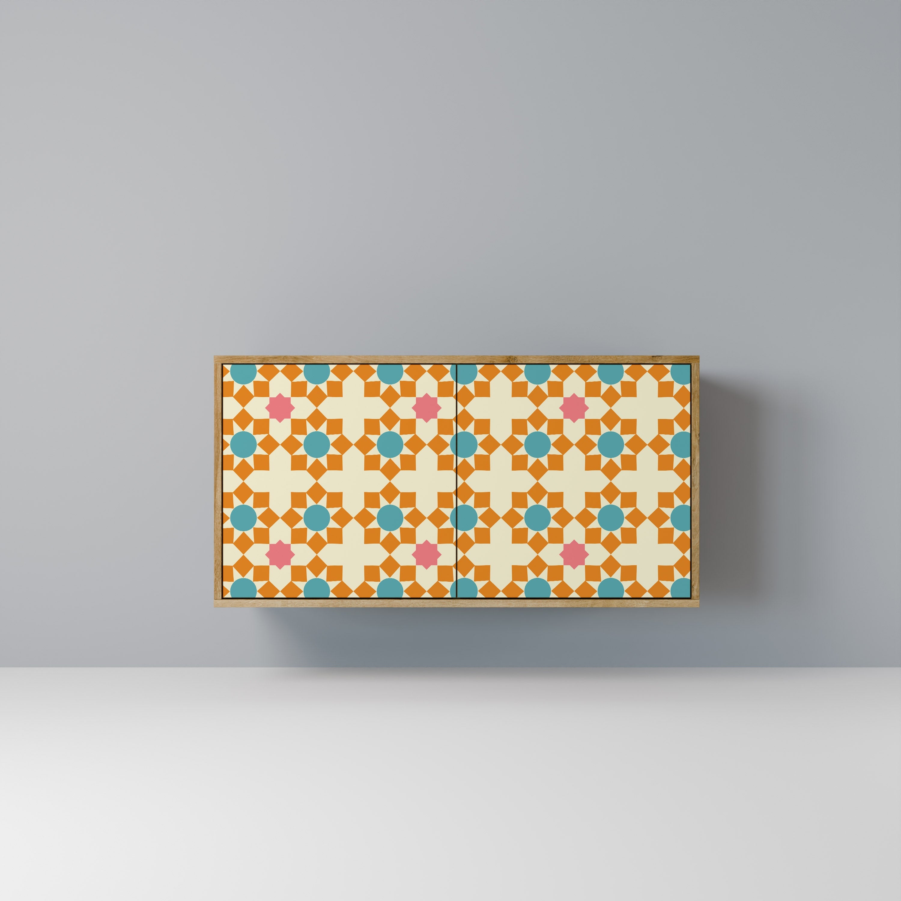 FLORAL DECOR Sideboard mit 2 Türen in Eichenoptik