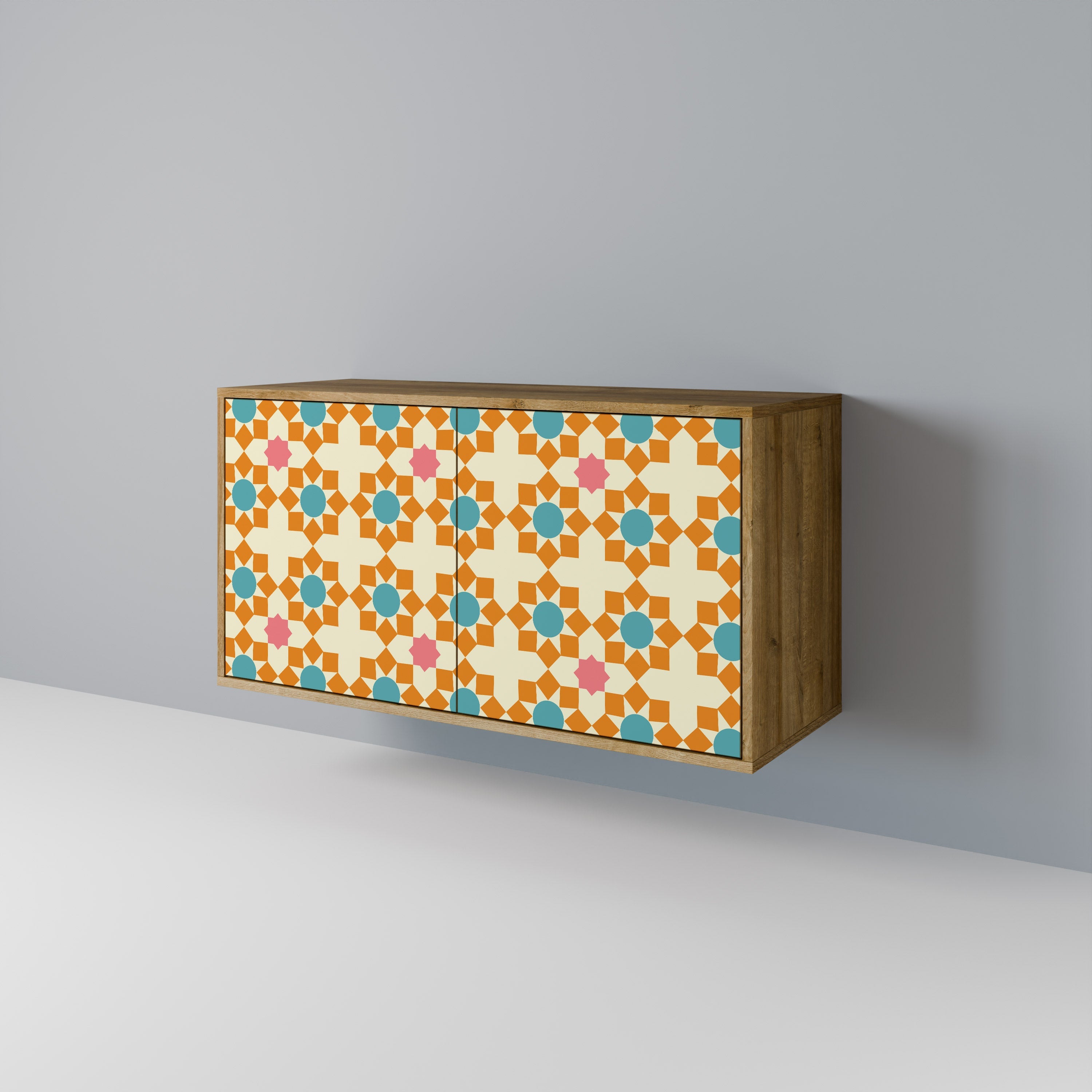 FLORAL DECOR Sideboard mit 2 Türen in Eichenoptik