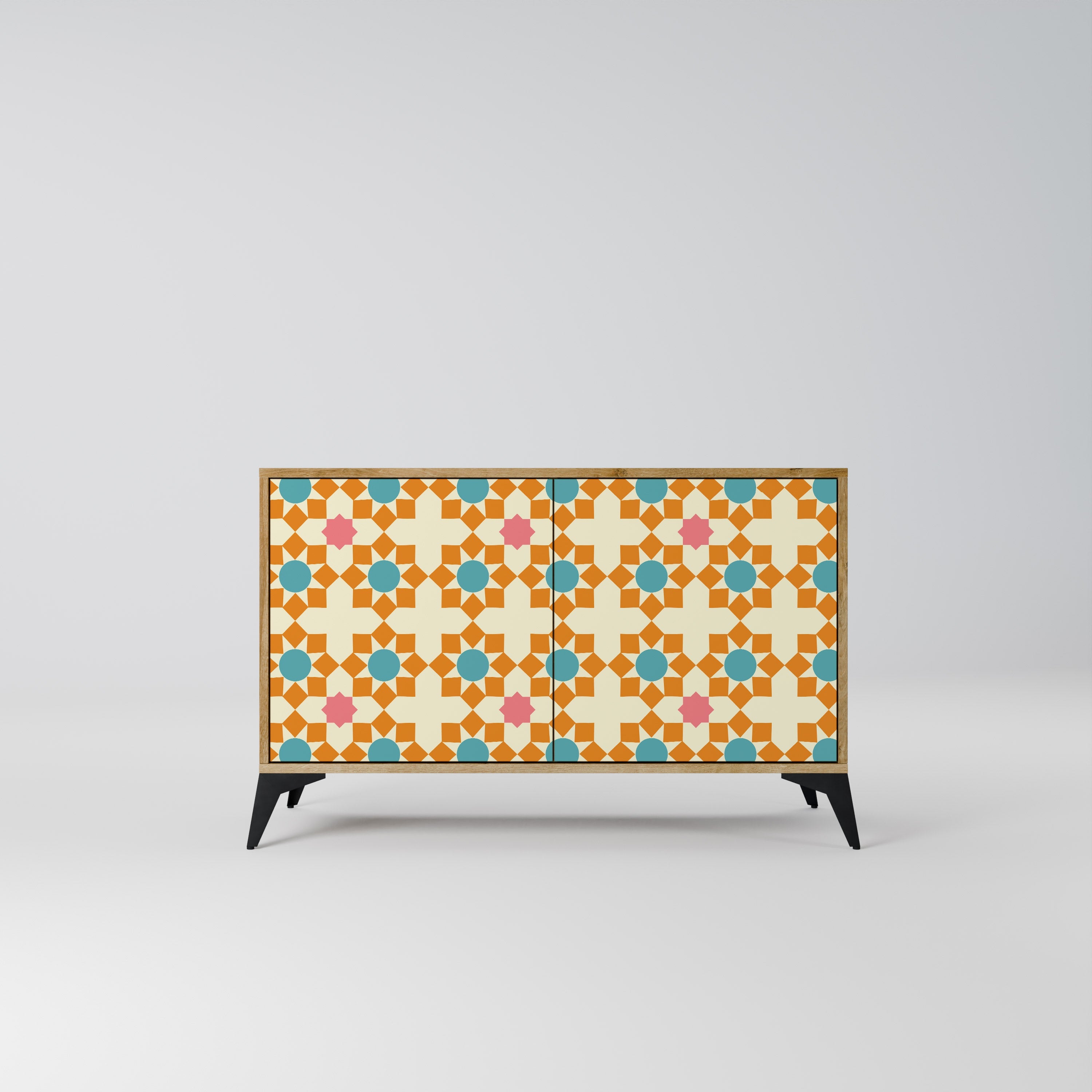 FLORAL DECOR Sideboard mit 2 Türen in Eichenoptik