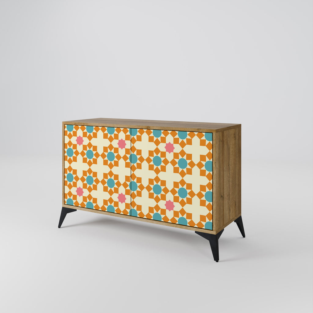 FLORAL DECOR Sideboard mit 2 Türen in Eichenoptik