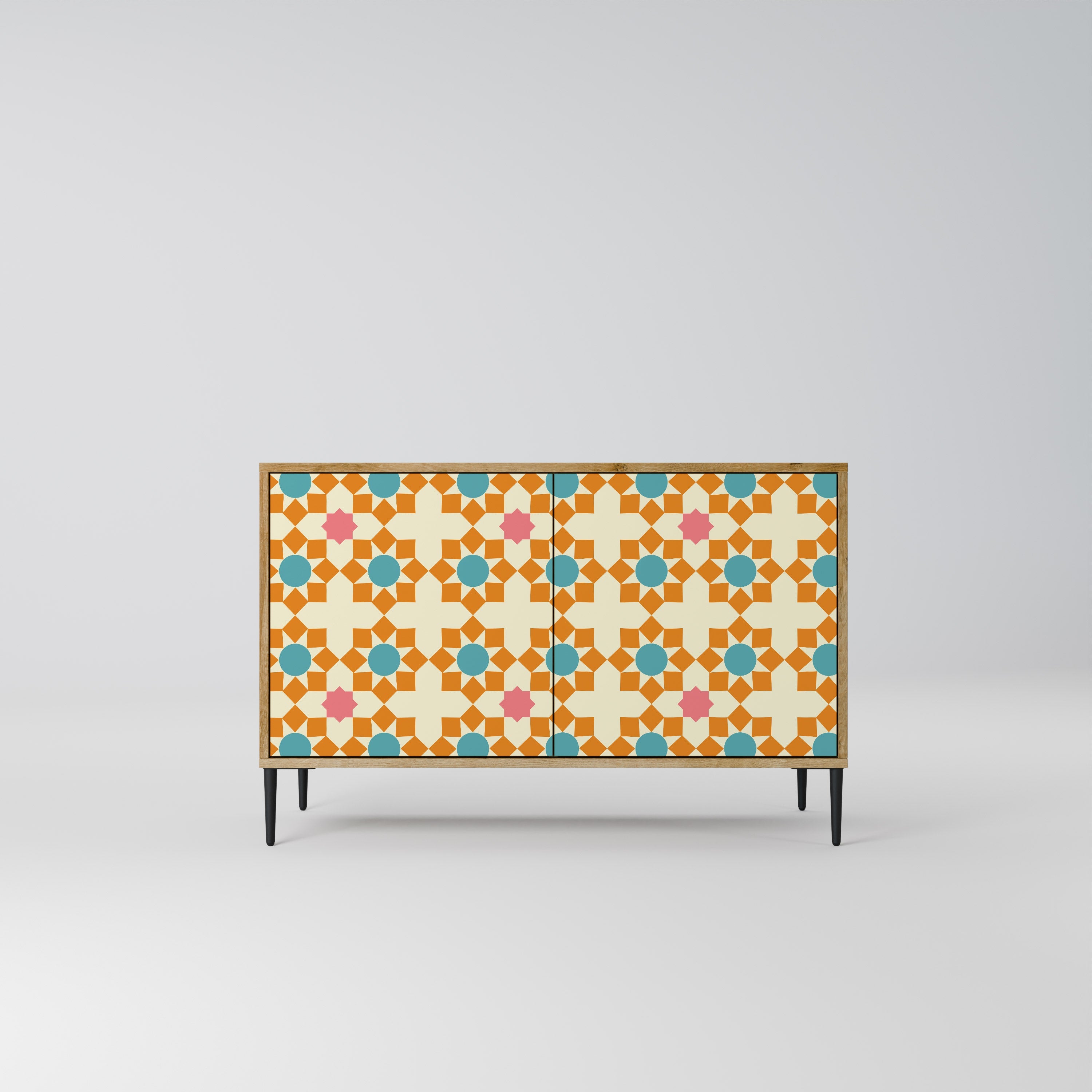 FLORAL DECOR Sideboard mit 2 Türen in Eichenoptik