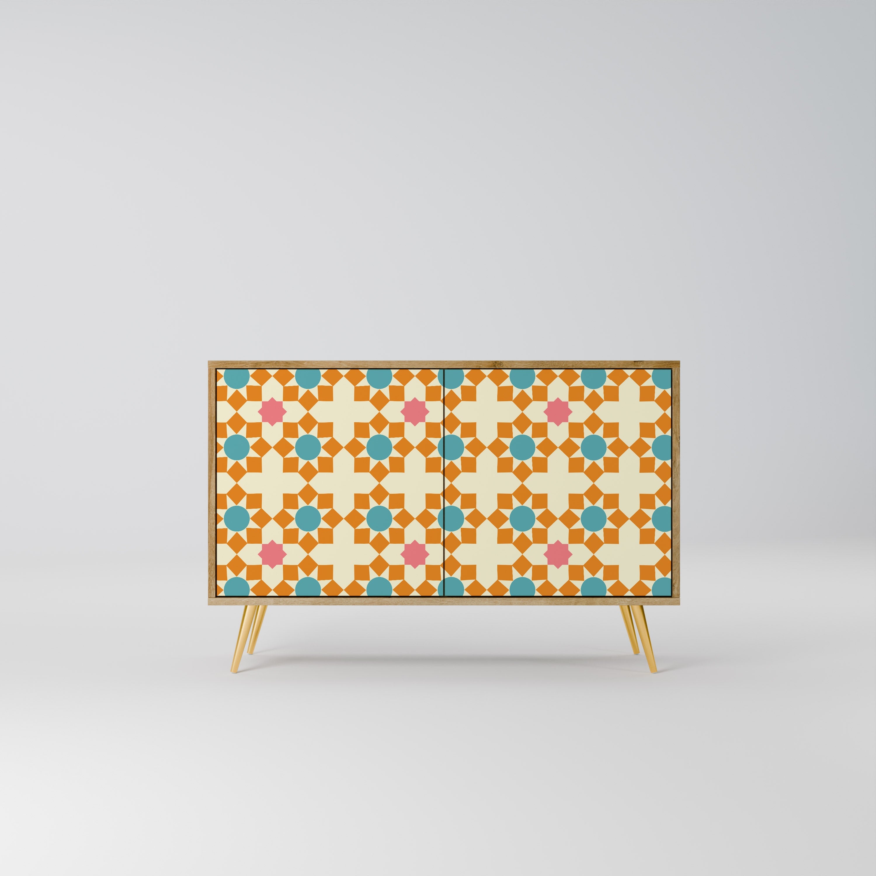 FLORAL DECOR Sideboard mit 2 Türen in Eichenoptik