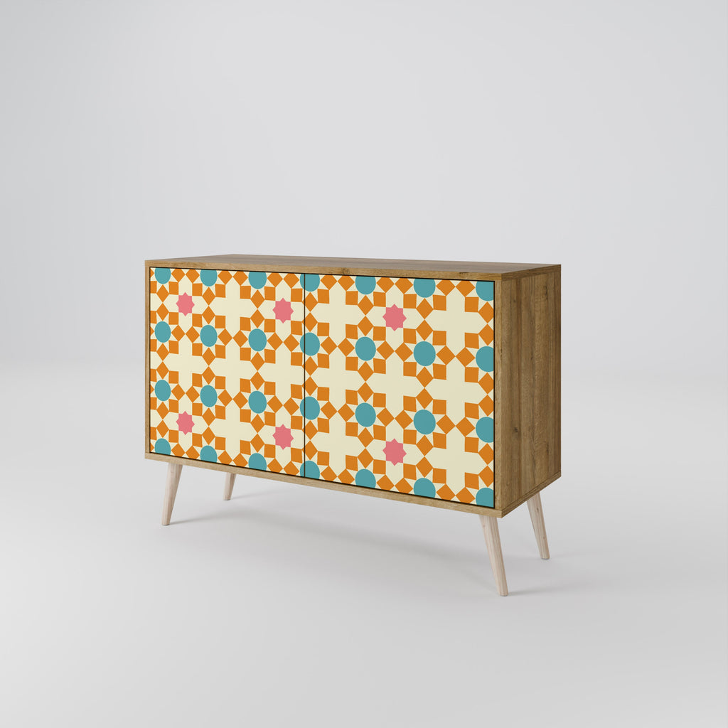 FLORAL DECOR Sideboard mit 2 Türen in Eichenoptik