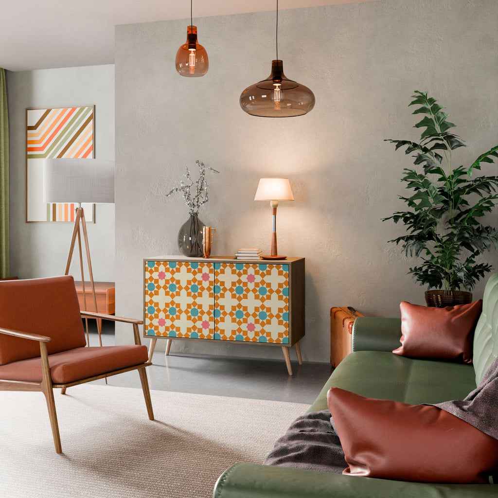 FLORAL DECOR Sideboard mit 2 Türen in Eichenoptik