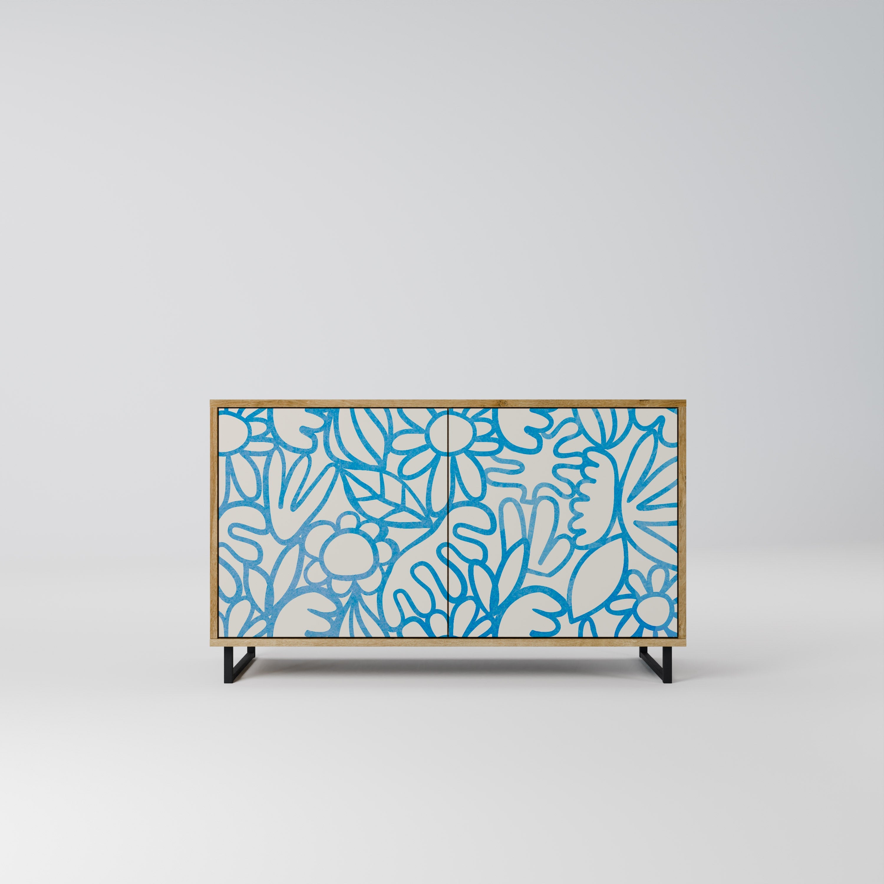 BLOOMY MORNING Sideboard mit 2 Türen in Eichenoptik
