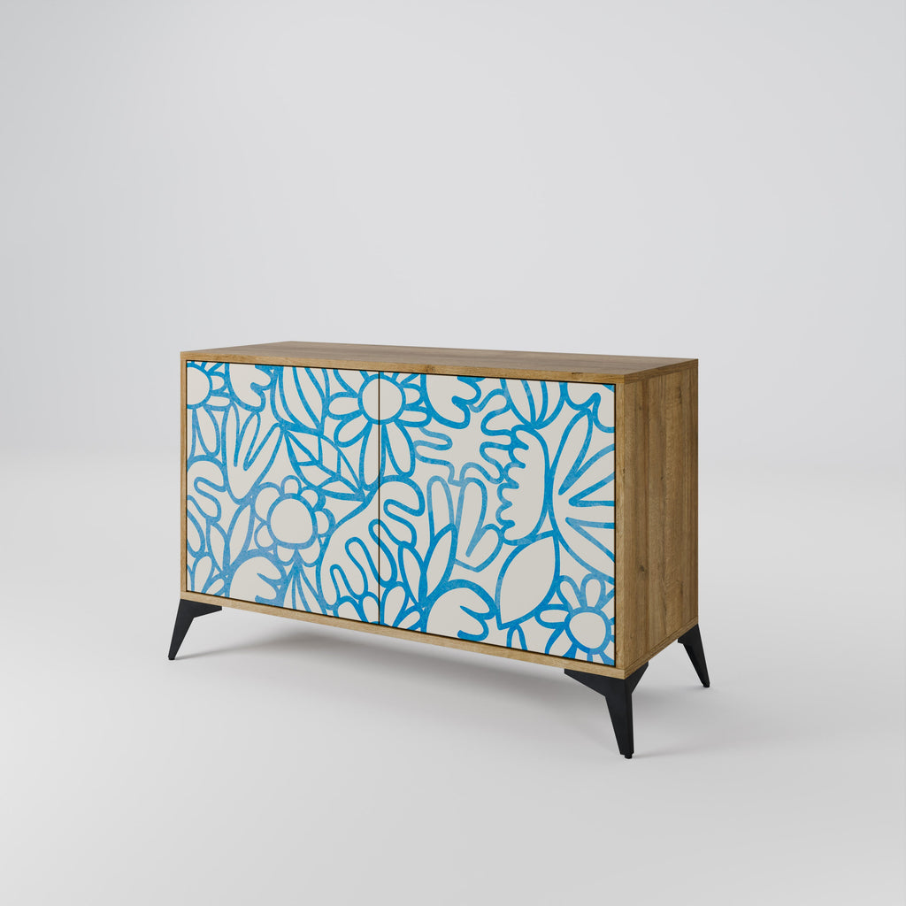 BLOOMY MORNING Sideboard mit 2 Türen in Eichenoptik