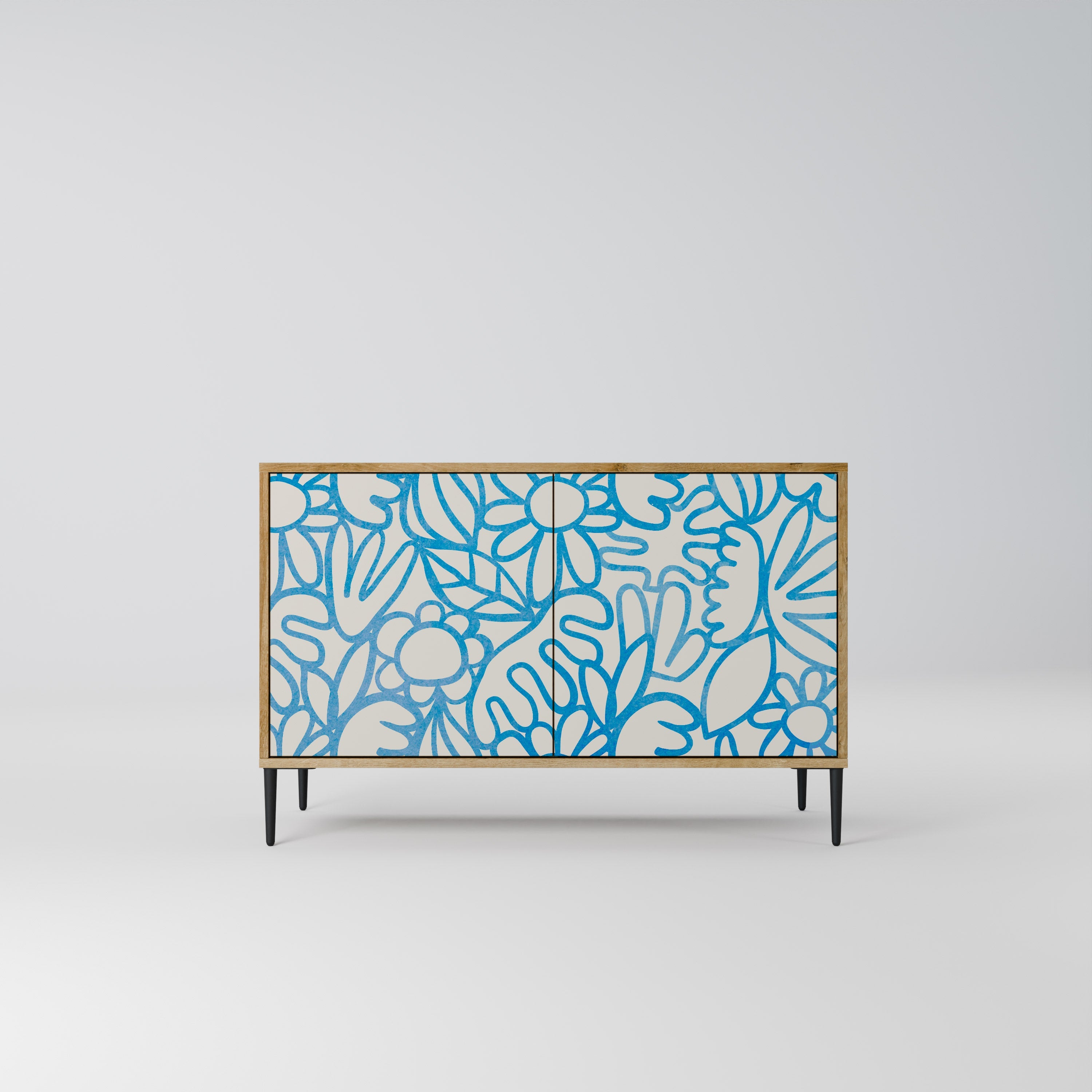 BLOOMY MORNING Sideboard mit 2 Türen in Eichenoptik