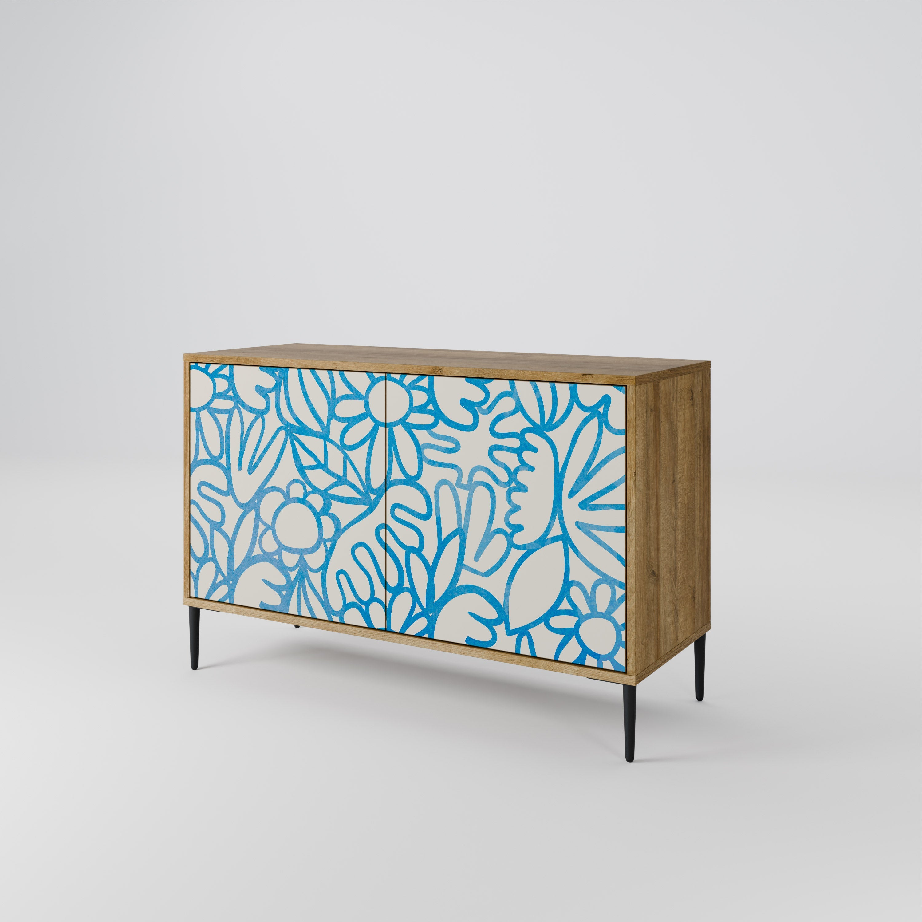 BLOOMY MORNING Sideboard mit 2 Türen in Eichenoptik
