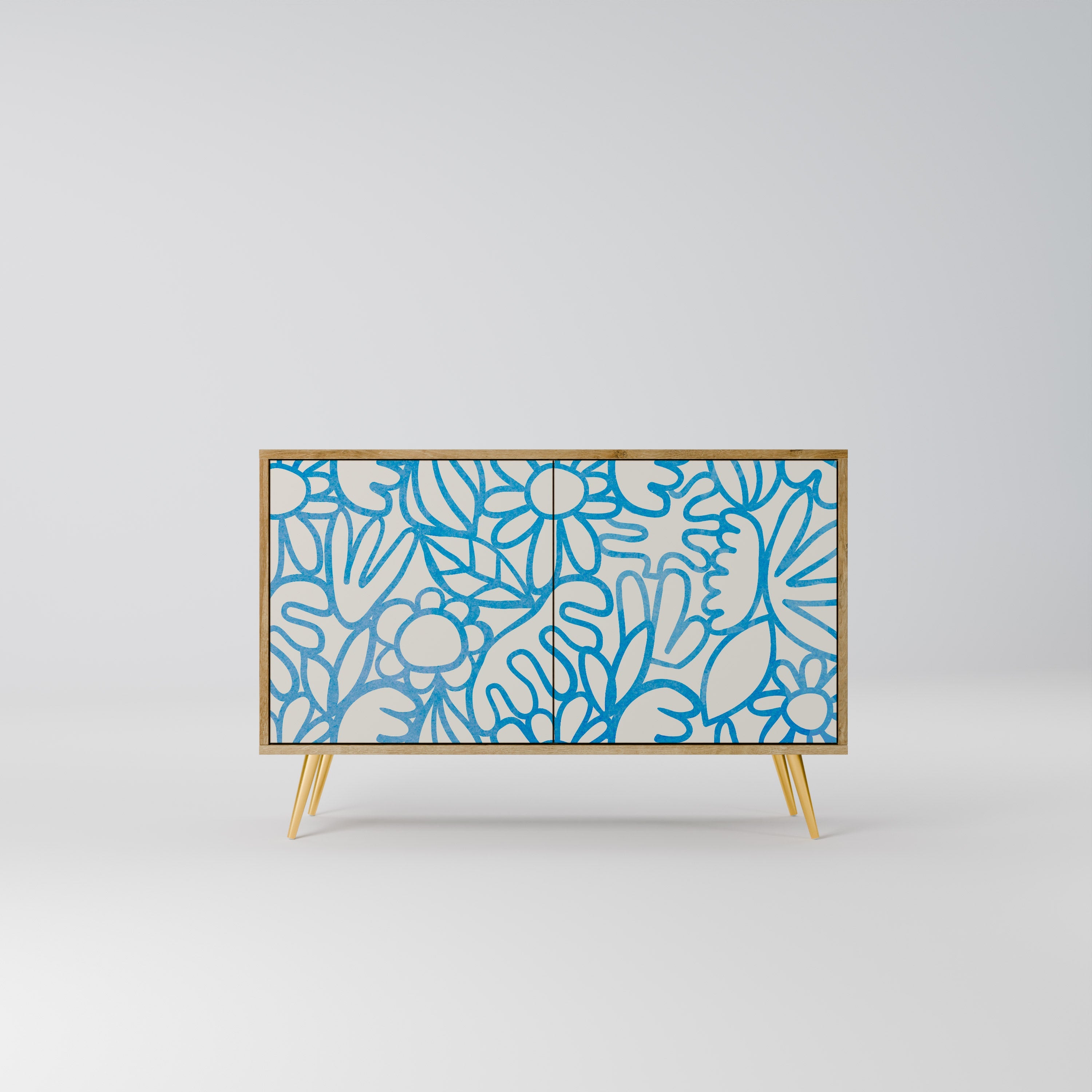 BLOOMY MORNING Sideboard mit 2 Türen in Eichenoptik