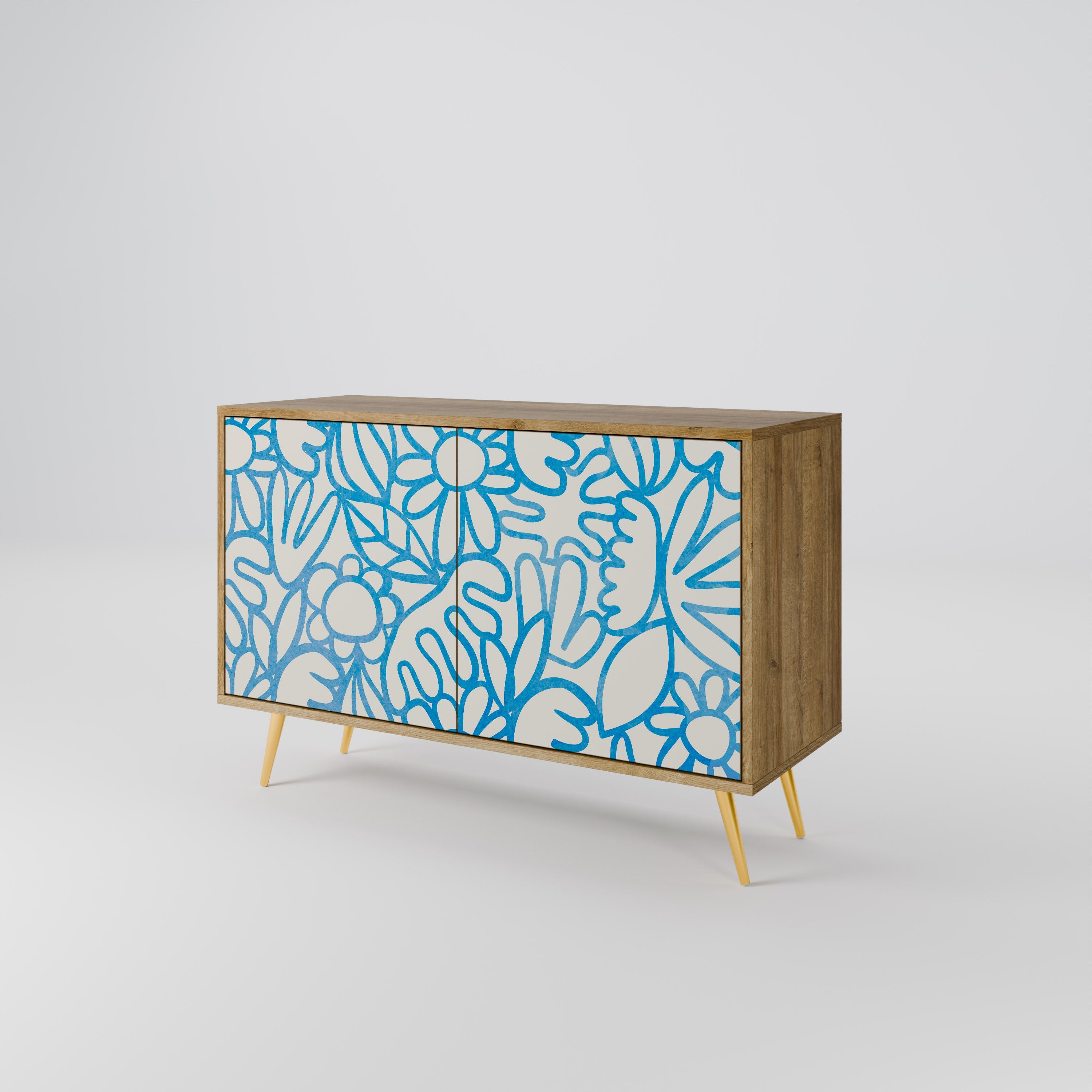 BLOOMY MORNING Sideboard mit 2 Türen in Eichenoptik