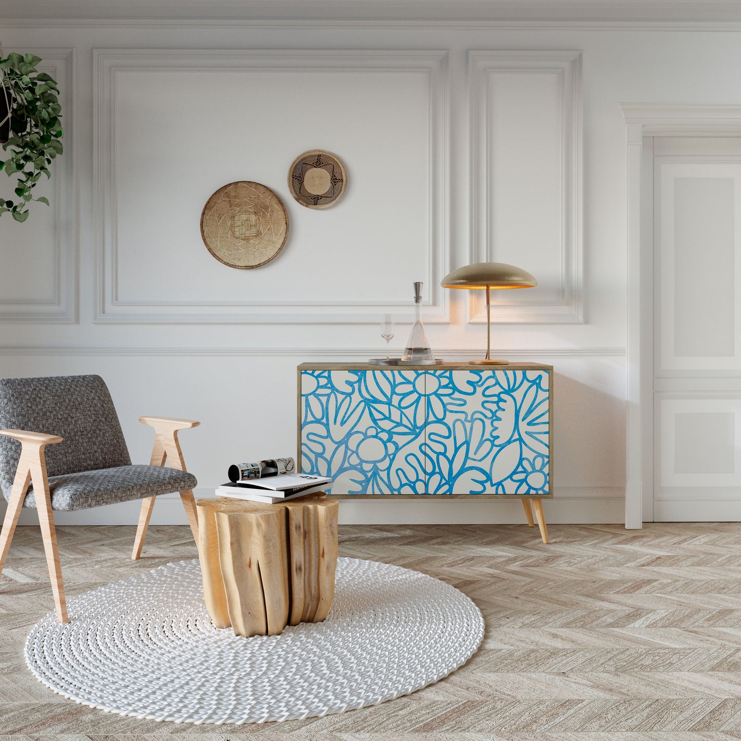BLOOMY MORNING 2-türiges Sideboard